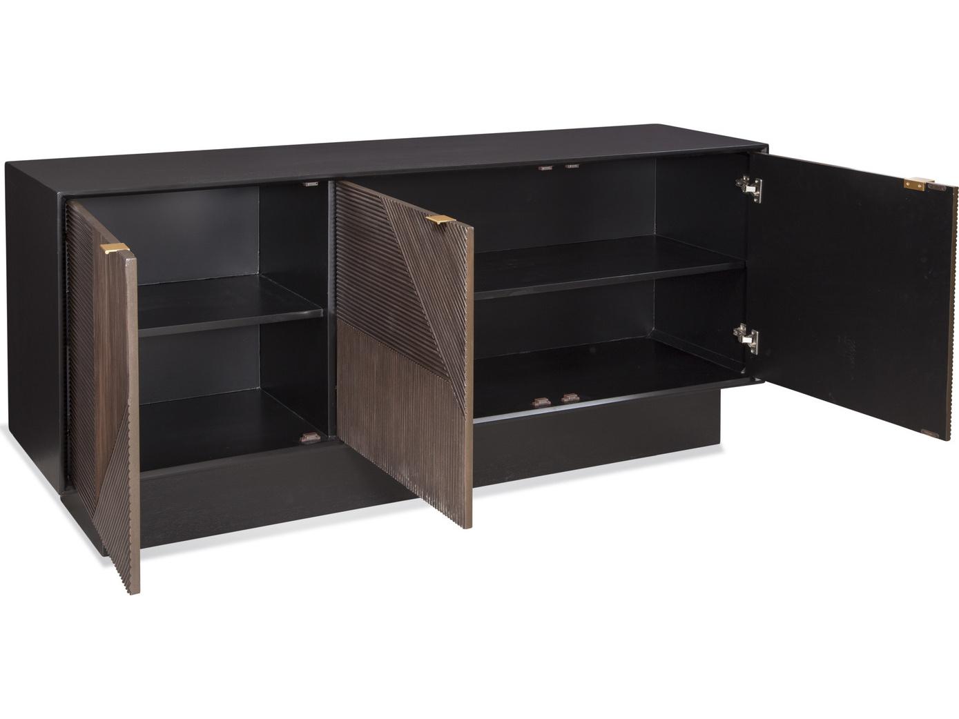 Bassett Mirror Beader 68" Black Bronze Sideboard