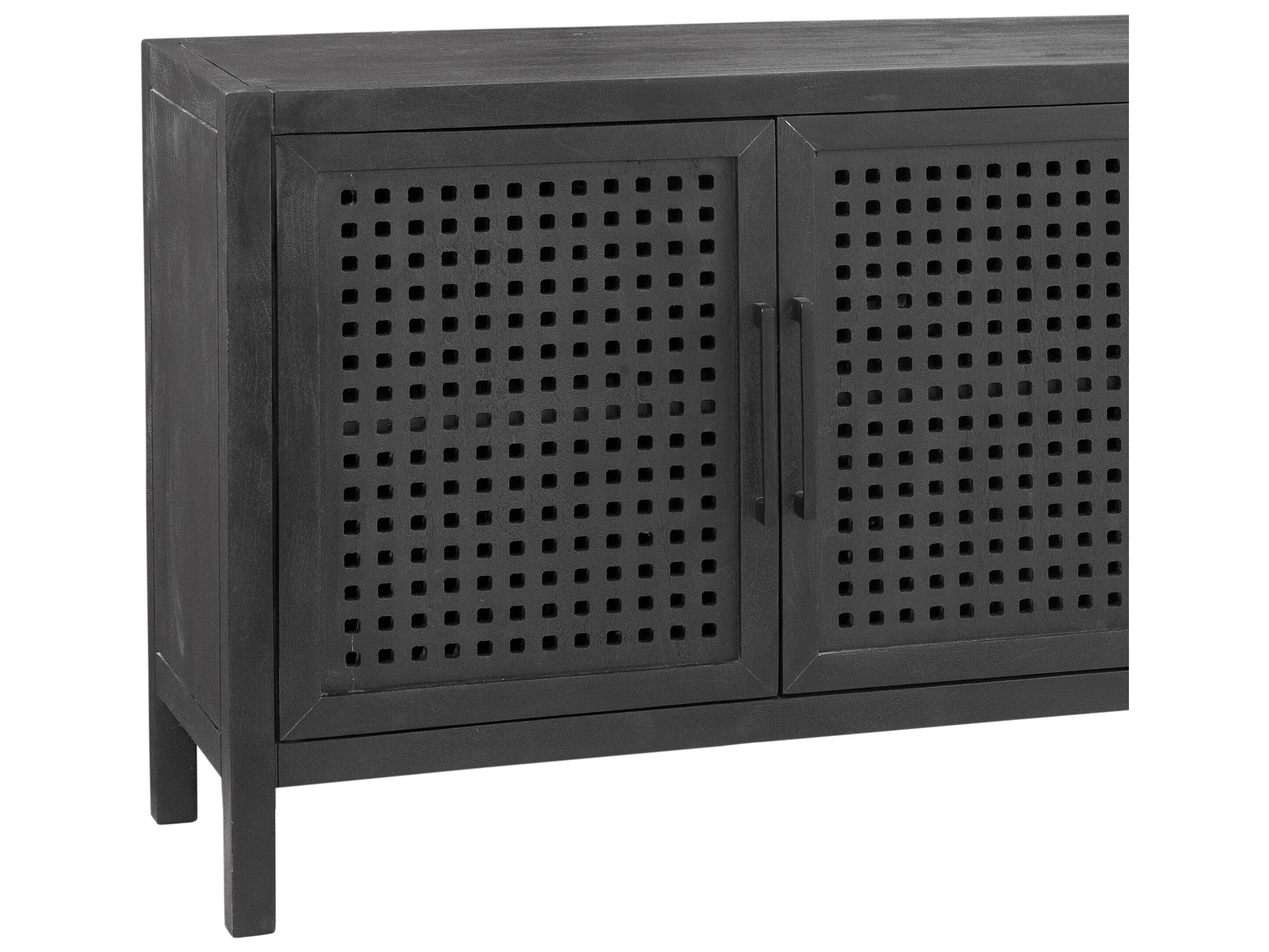 Bassett Mirror Pentak 76" Mango Wood Black Sideboard