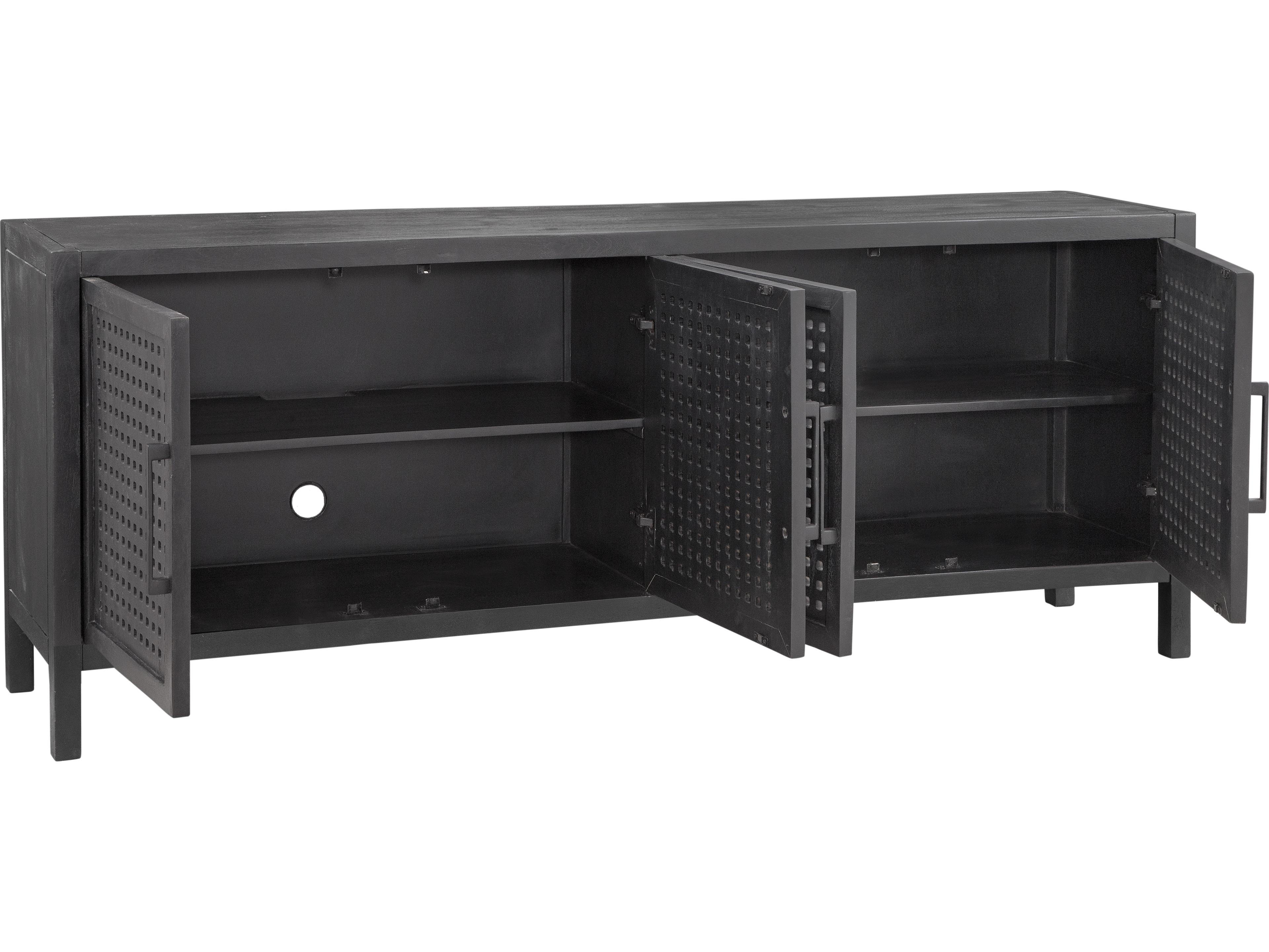 Bassett Mirror Pentak 76" Mango Wood Black Sideboard