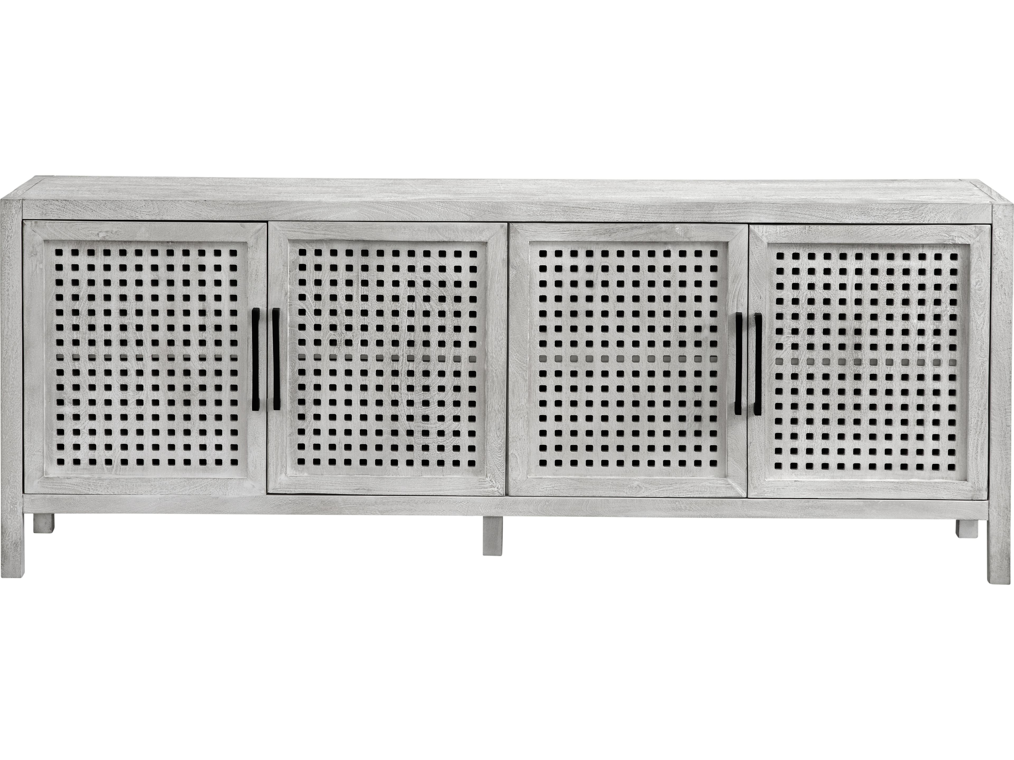 Bassett Mirror 72" Mango Wood White Pentak Sideboard