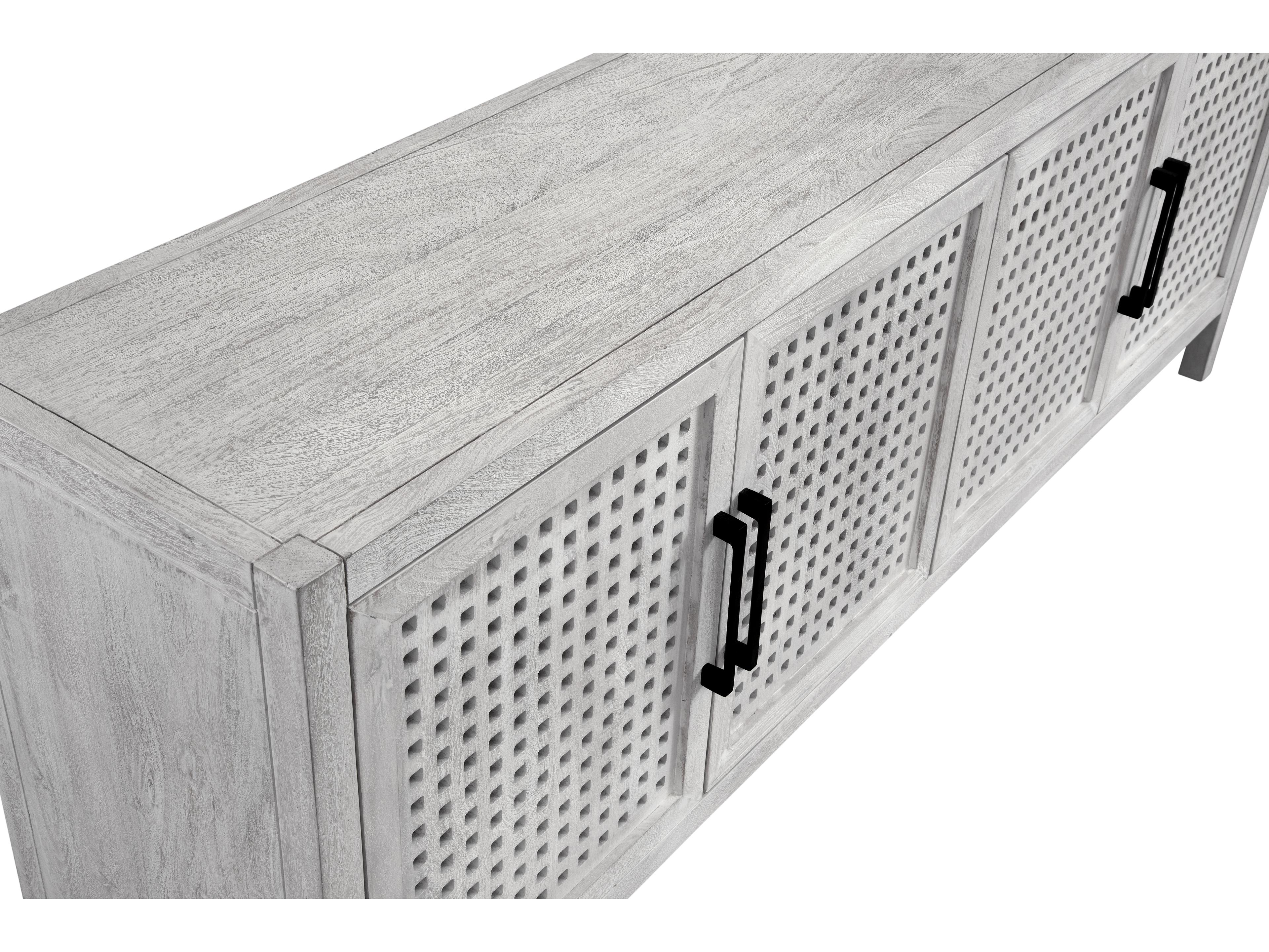 Bassett Mirror 72" Mango Wood White Pentak Sideboard