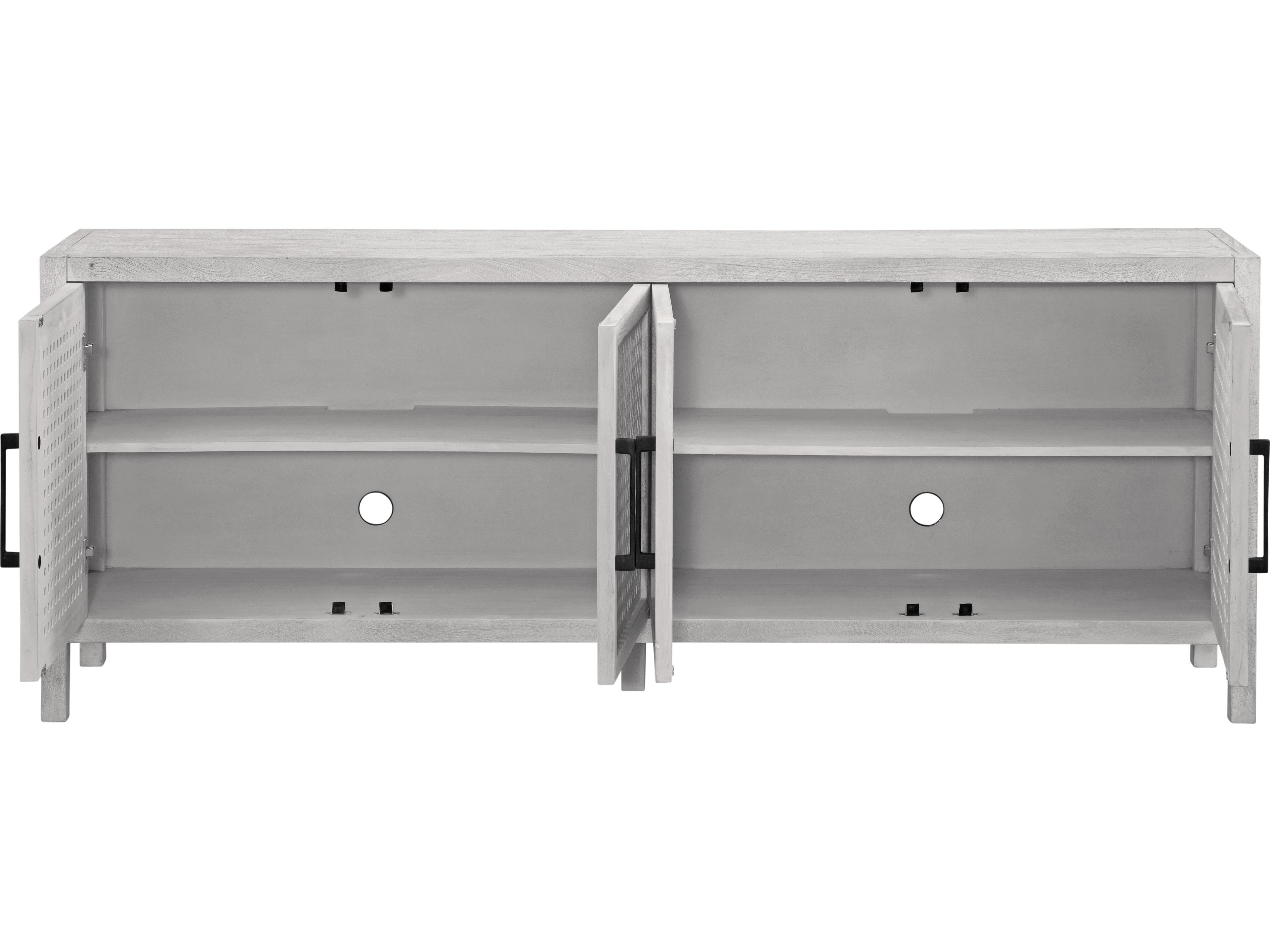 Bassett Mirror 72" Mango Wood White Pentak Sideboard