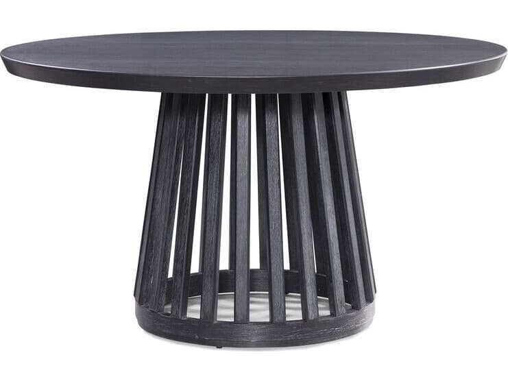 Bassett Mirror Mateo Round Wood Cerused Black Dining Table