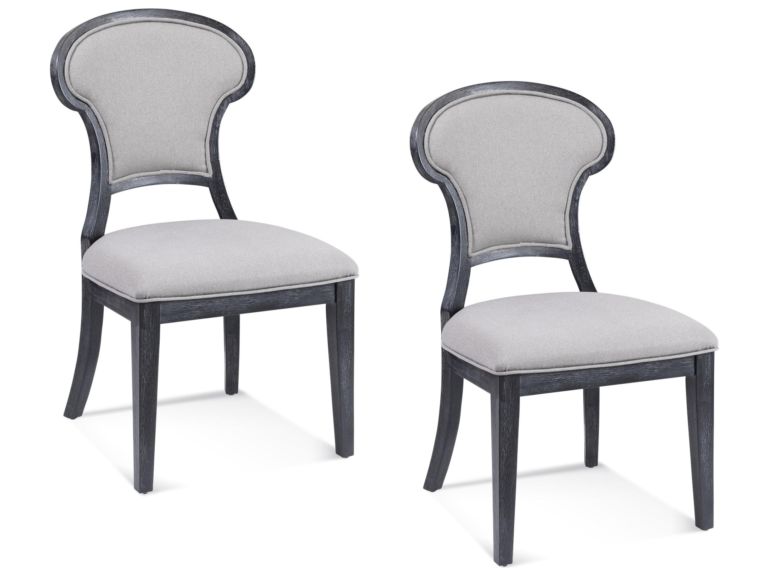 Bassett Mirror Mateo Hardwood Gray Upholstered Armless Dining Chair