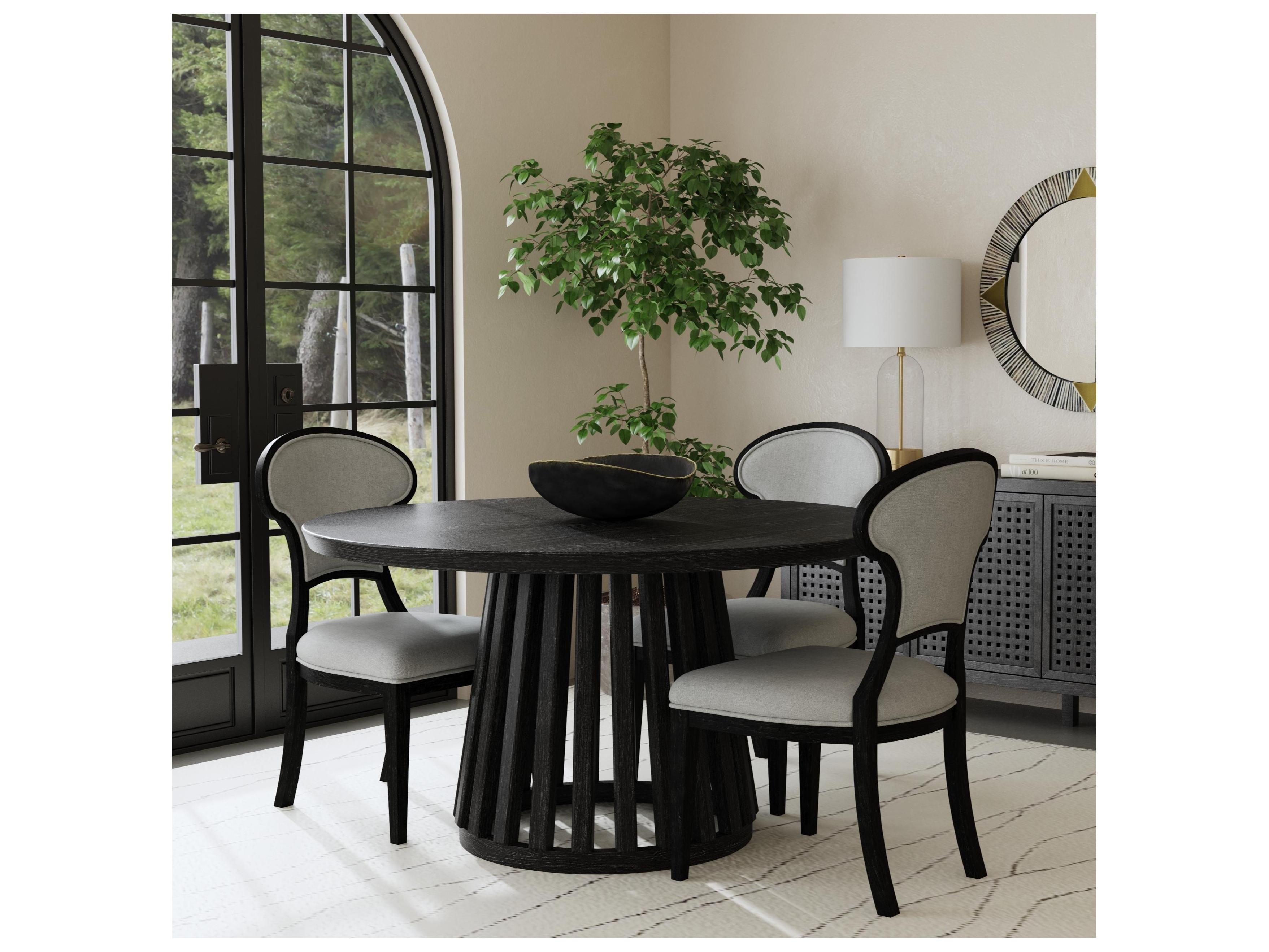 Bassett Mirror Mateo Hardwood Gray Upholstered Armless Dining Chair