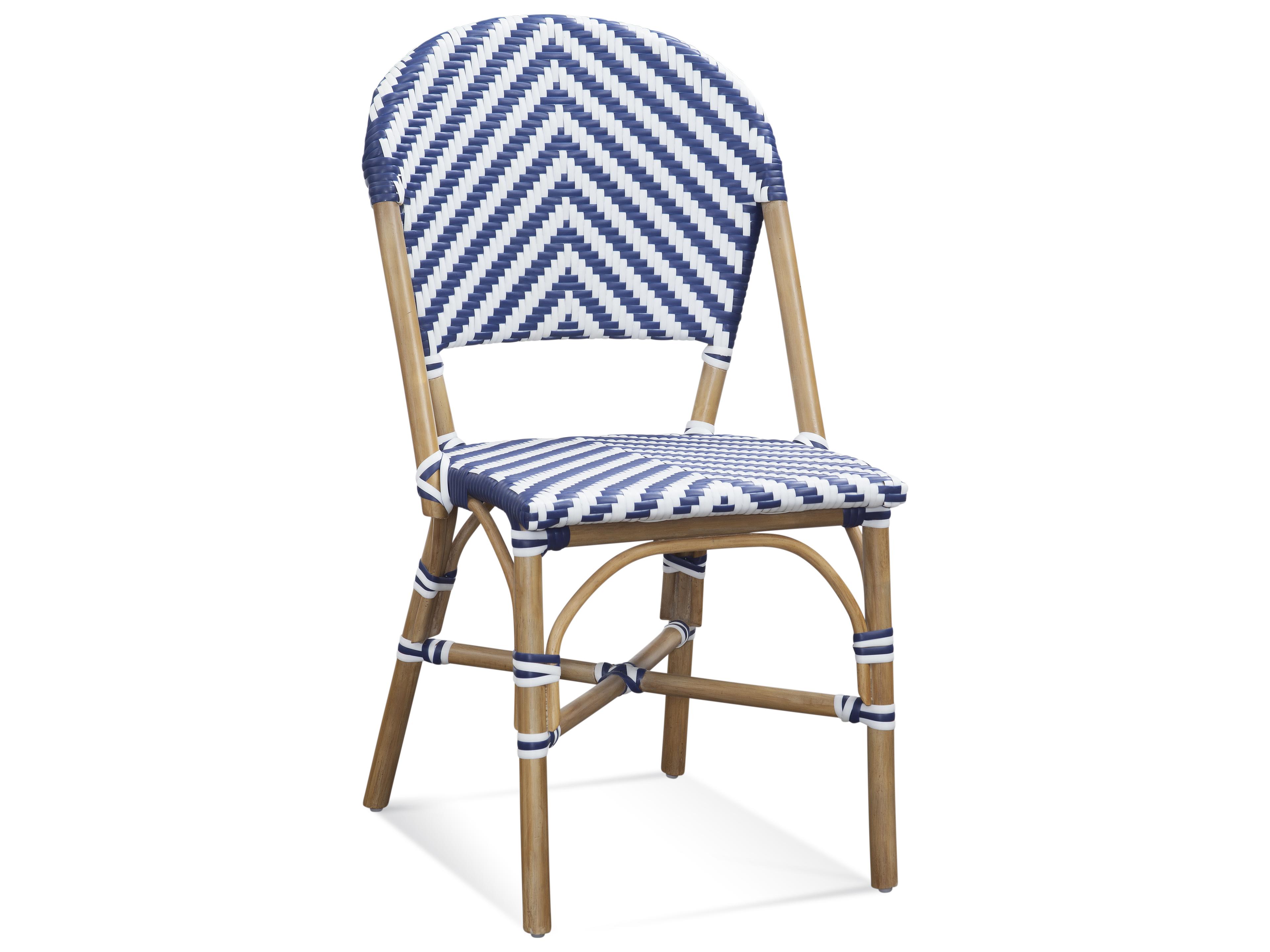 Bassett Mirror Ventana Rattan Blue Side Dining Chair