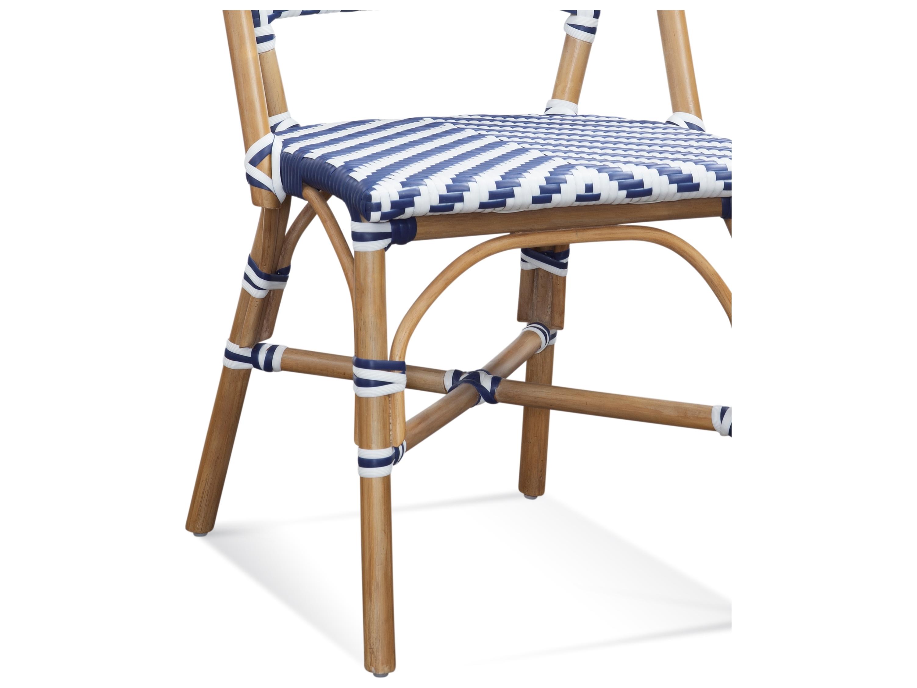 Bassett Mirror Ventana Rattan Blue Side Dining Chair