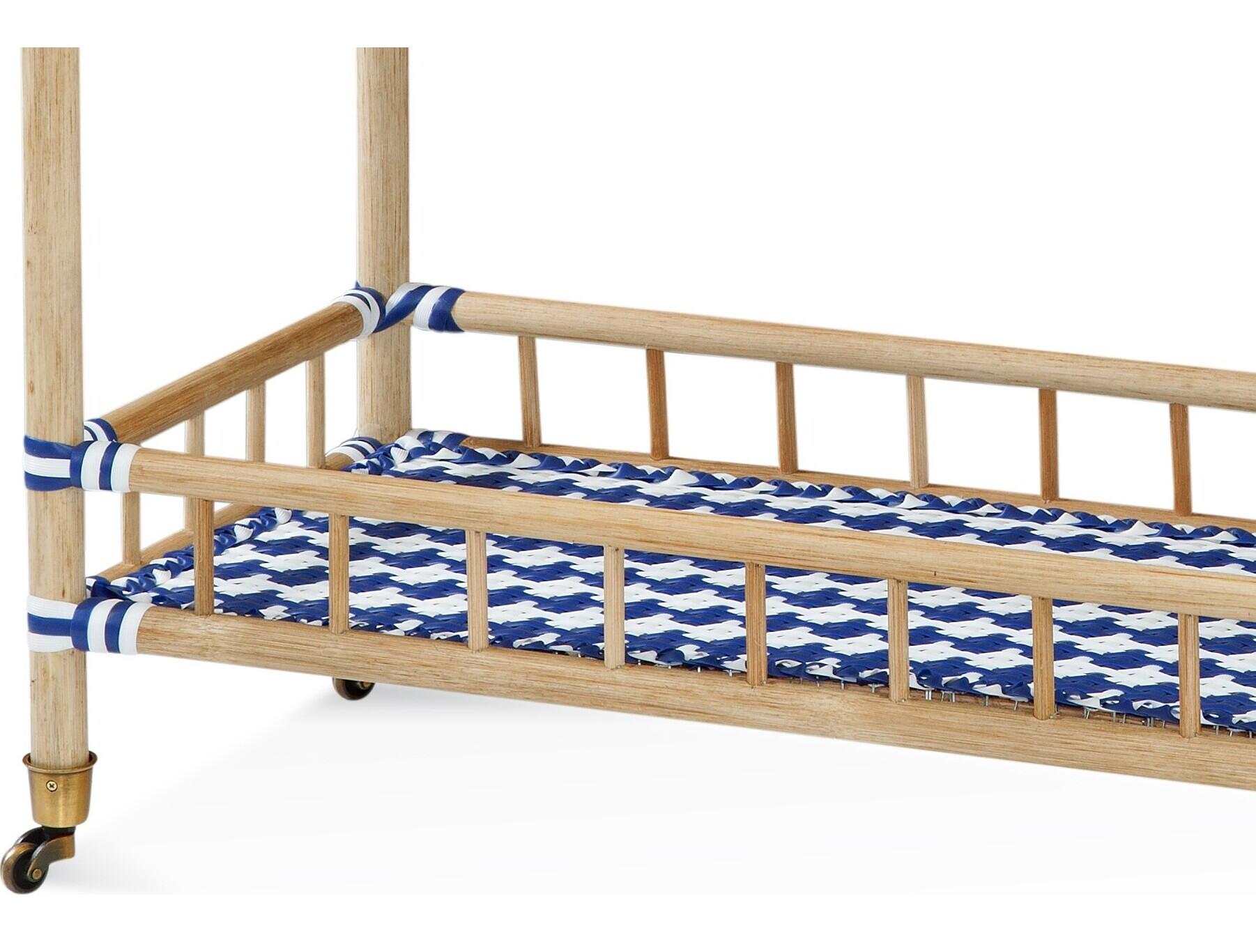 Bassett Mirror Wood Natural Blue & White Bar Car