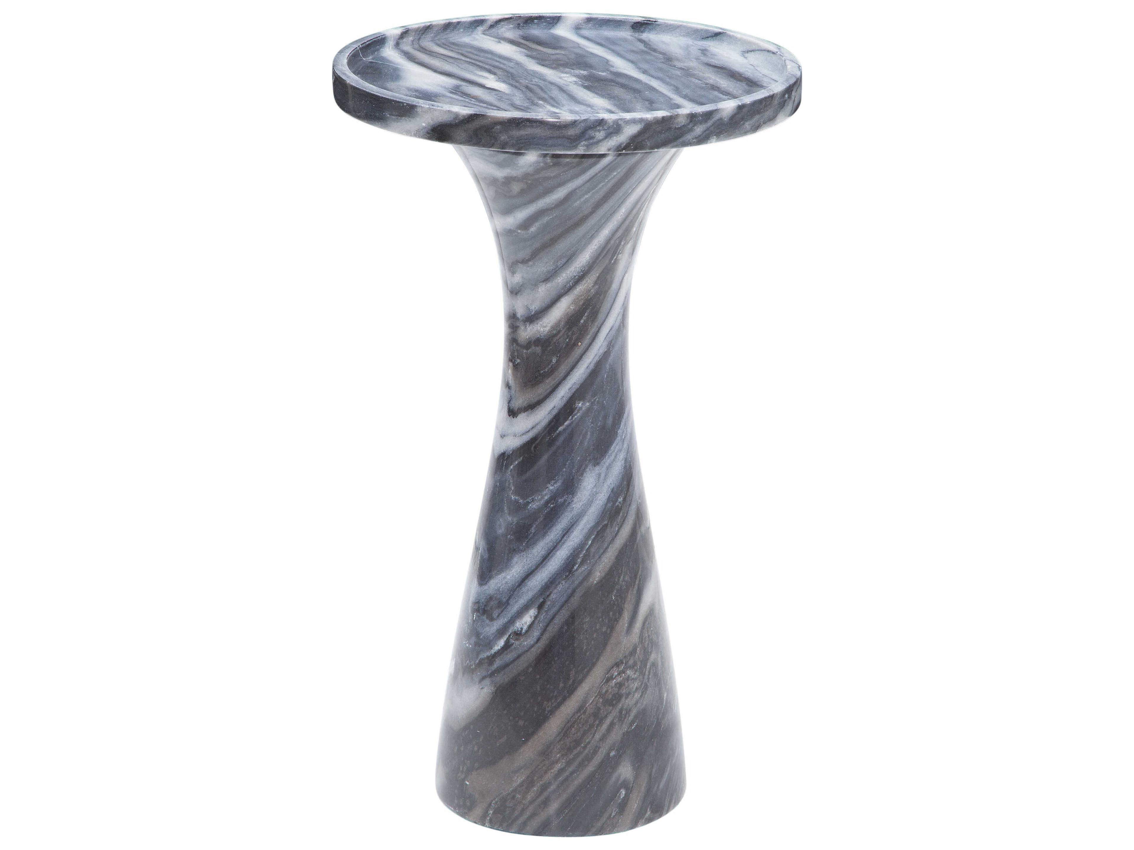 Bassett Mirror Baird Round Marble Gray End Table