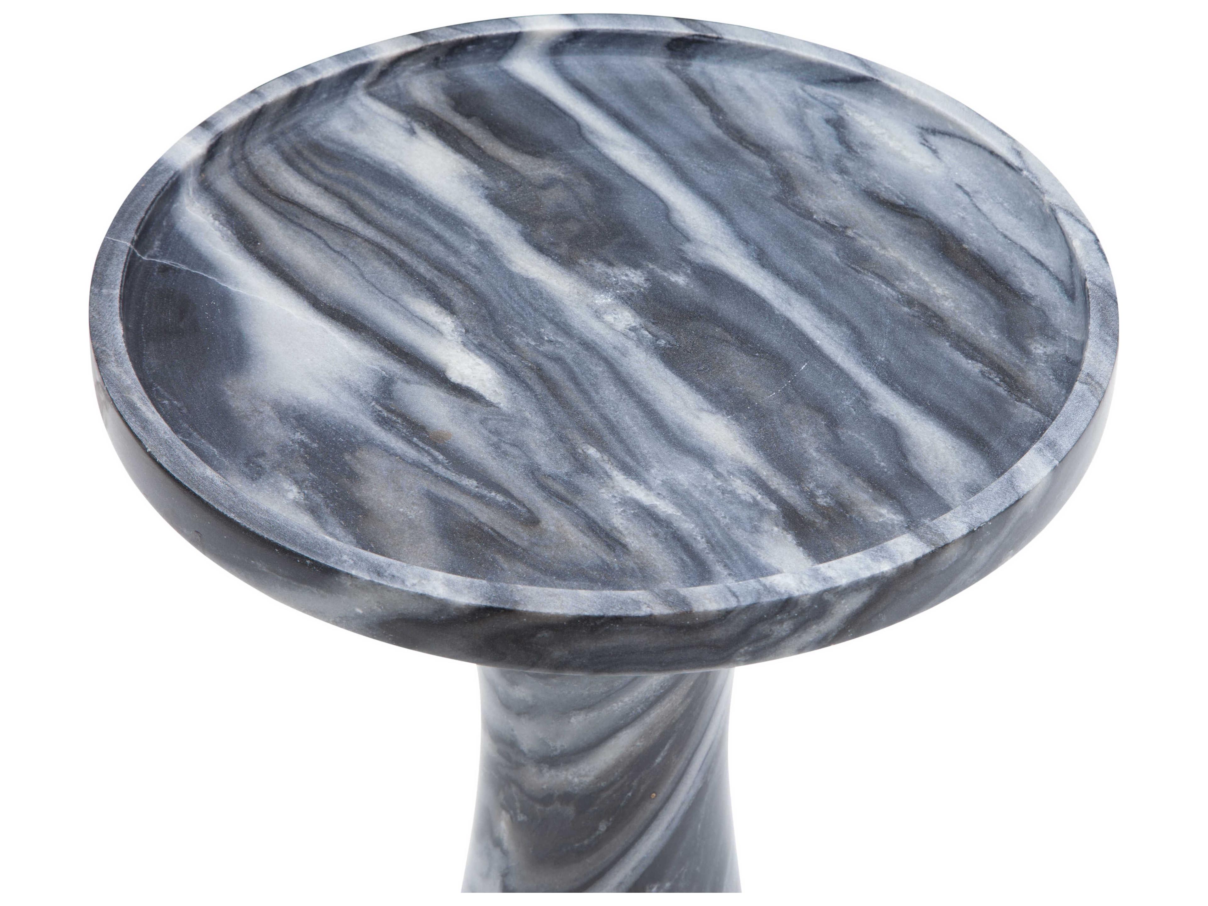 Bassett Mirror Baird Round Marble Gray End Table
