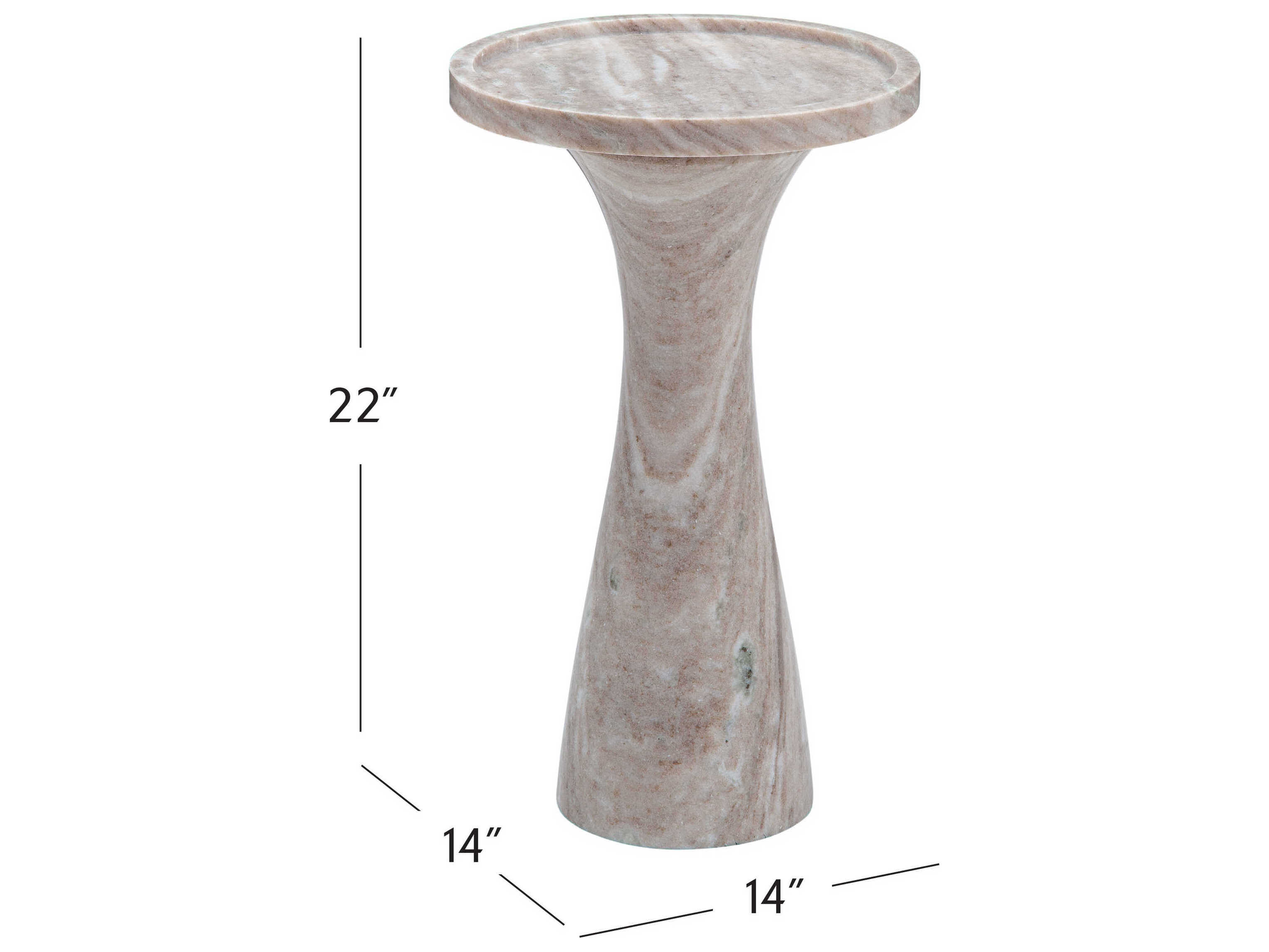 Bassett Mirror Baird Round Marble Brown End Table