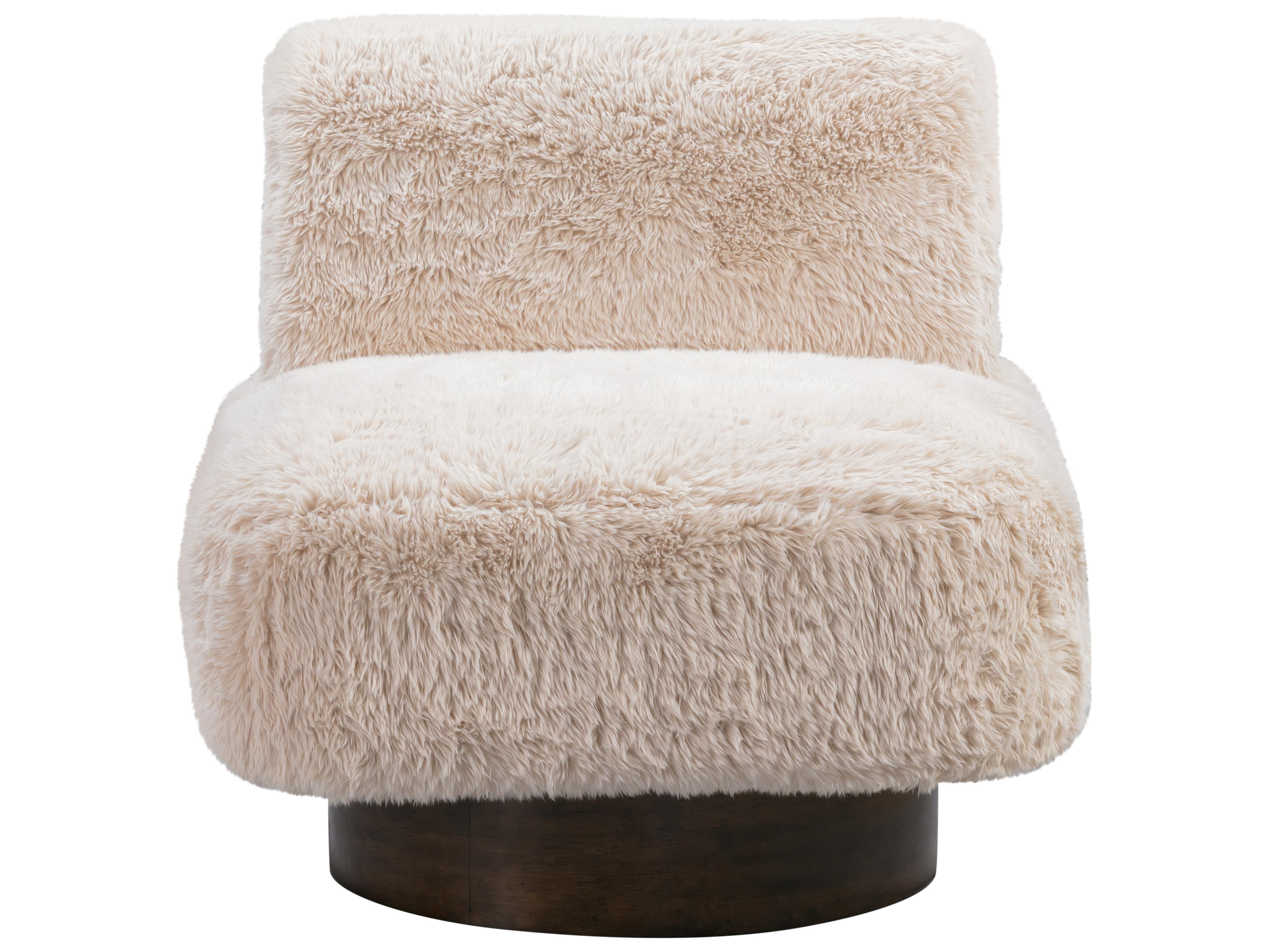 Bassett Mirror Amaya Swivel Beige Accent Chair