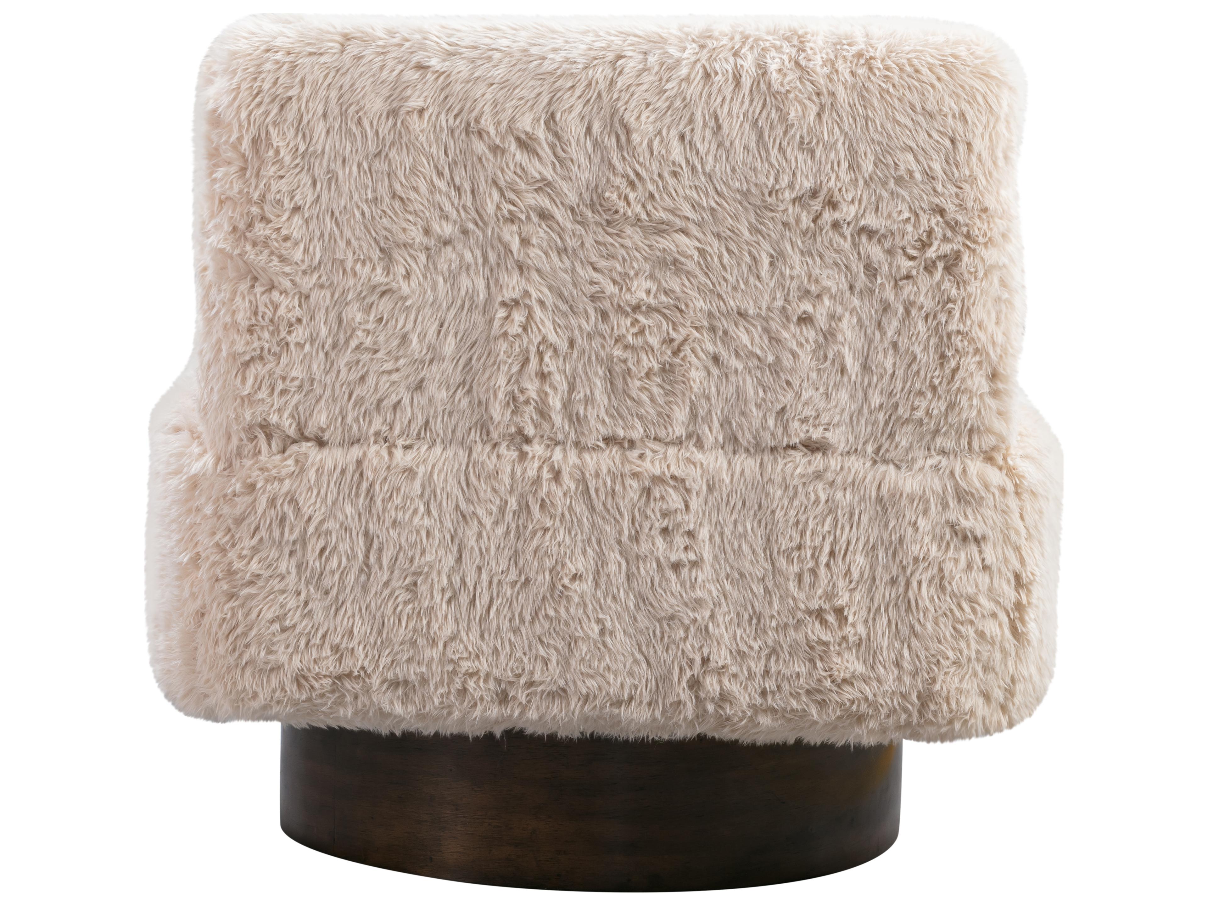 Bassett Mirror Amaya Swivel Beige Accent Chair