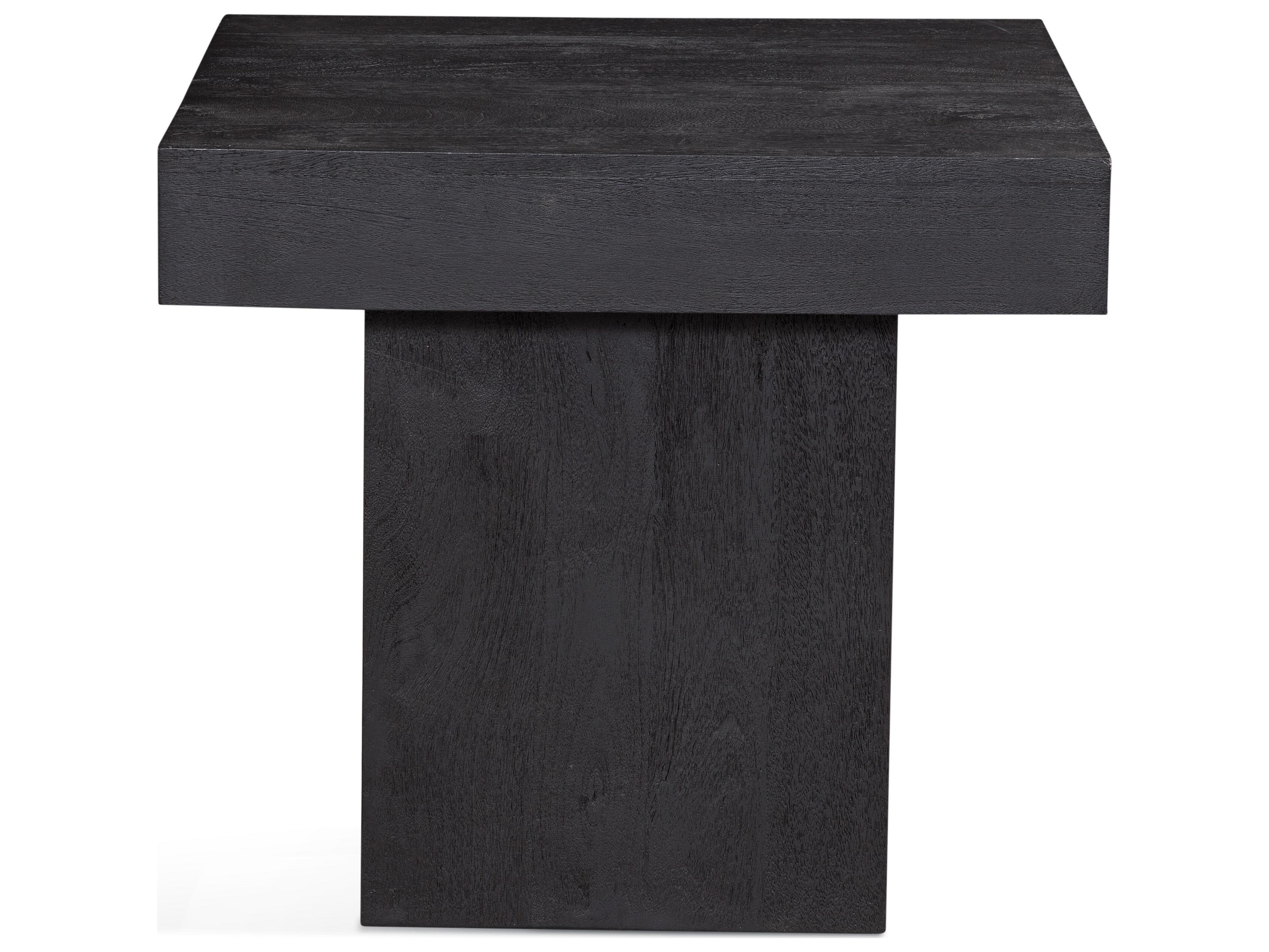 Bassett Mirror Padula Square Wood Dusty Black End Table