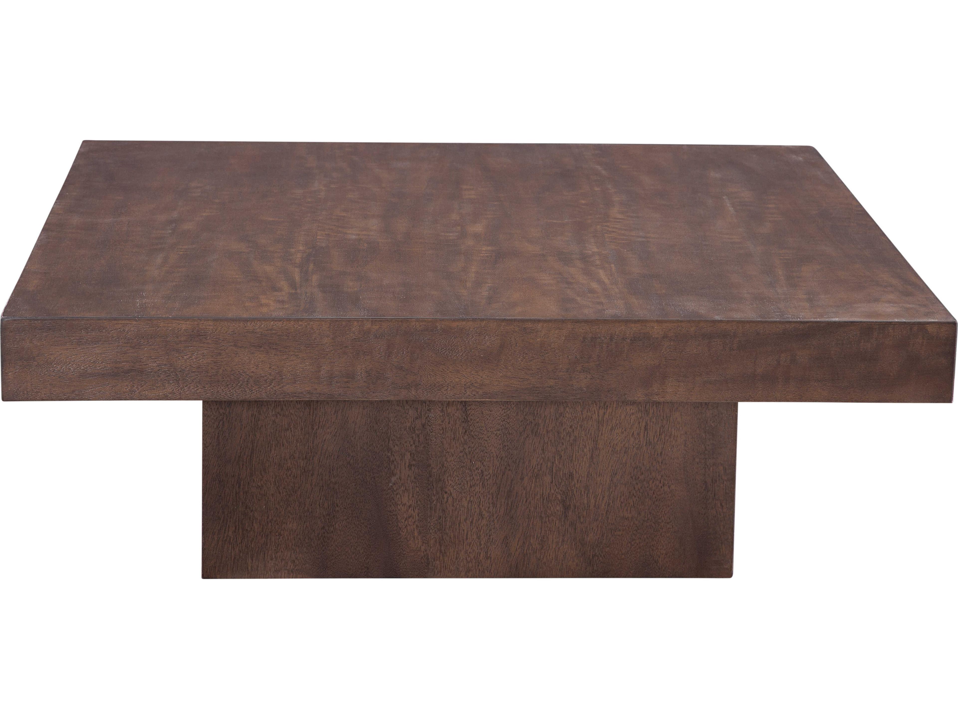 Bassett Mirror Padula Brown Square Wood Coffee Table