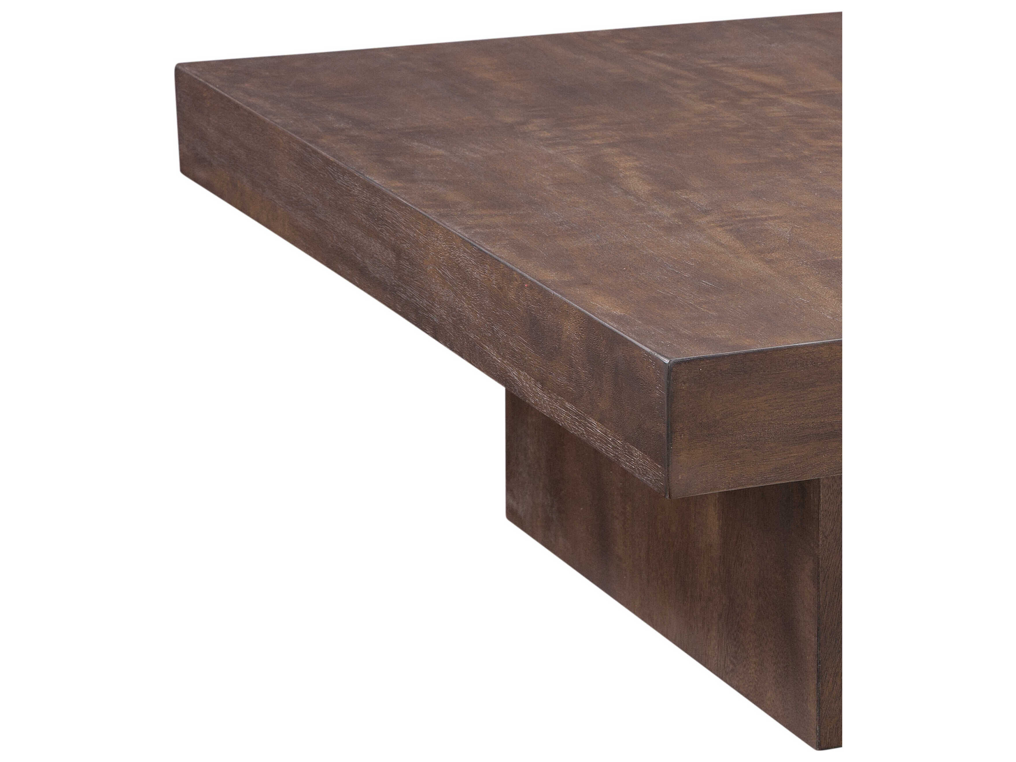 Bassett Mirror Padula Brown Square Wood Coffee Table