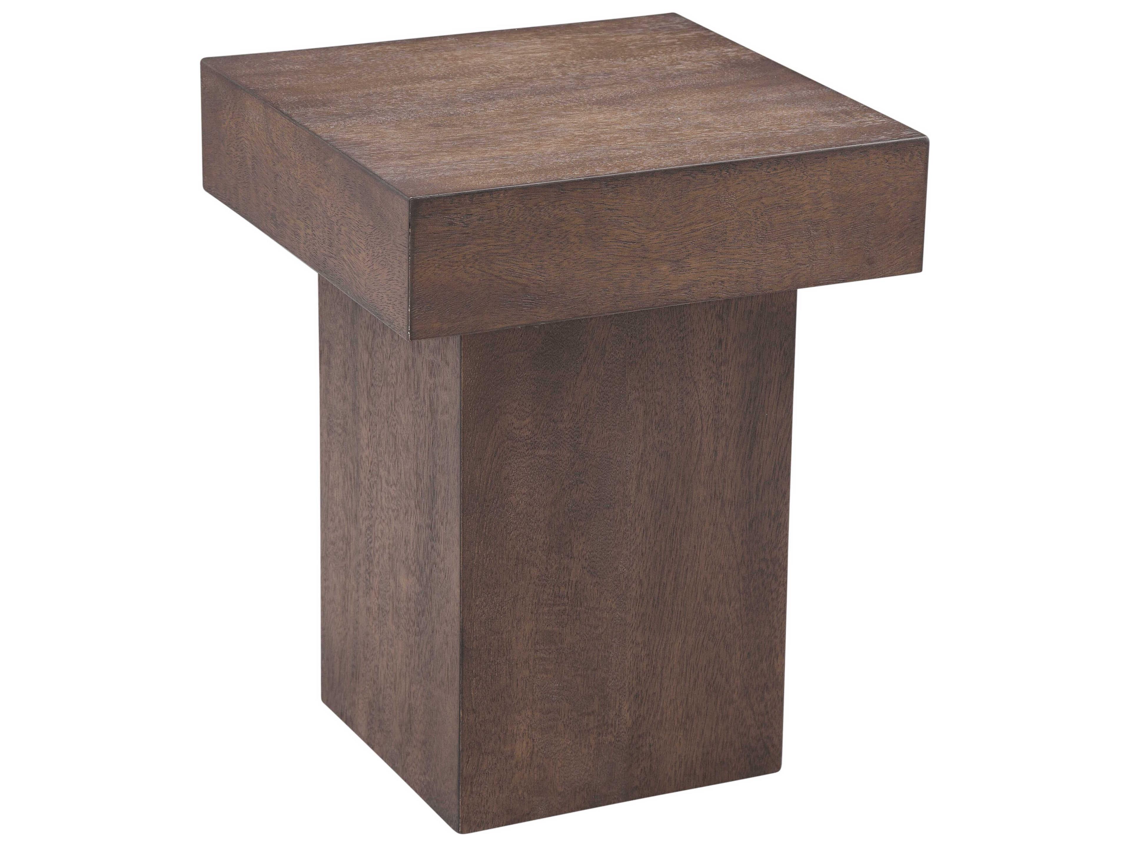 Bassett Mirror Padula Brown Square Wood End Table