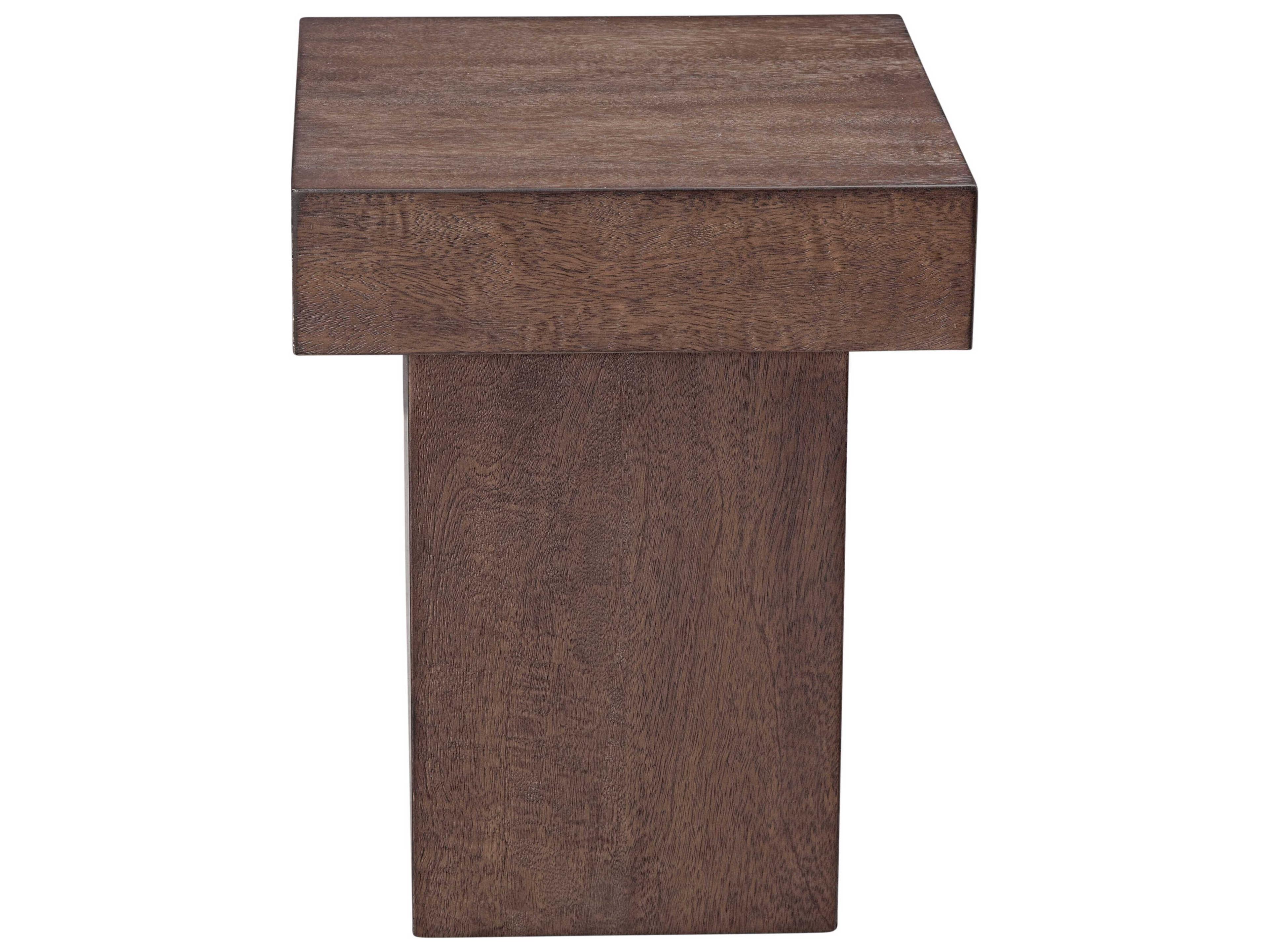 Bassett Mirror Padula Brown Square Wood End Table