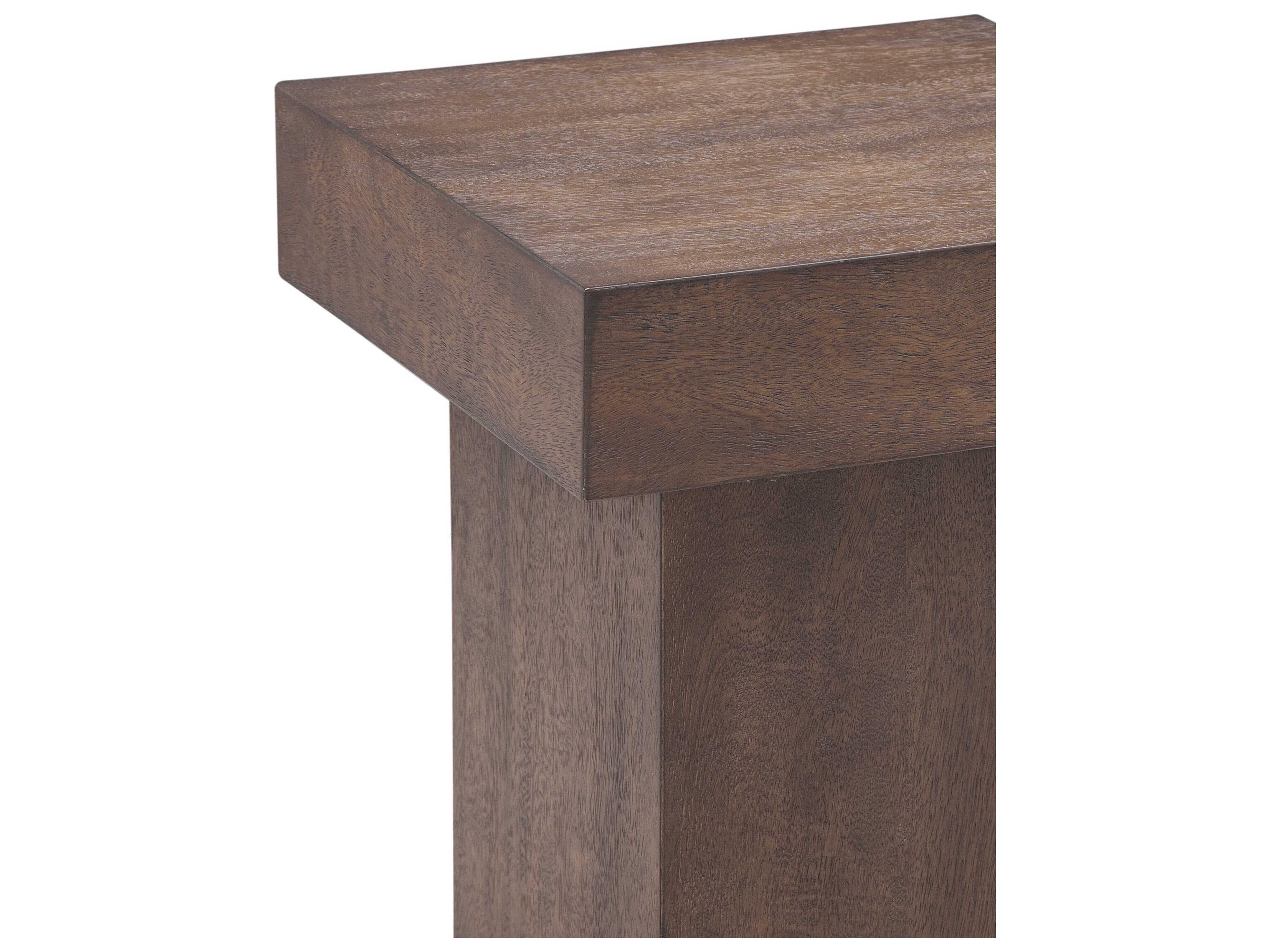 Bassett Mirror Padula Brown Square Wood End Table