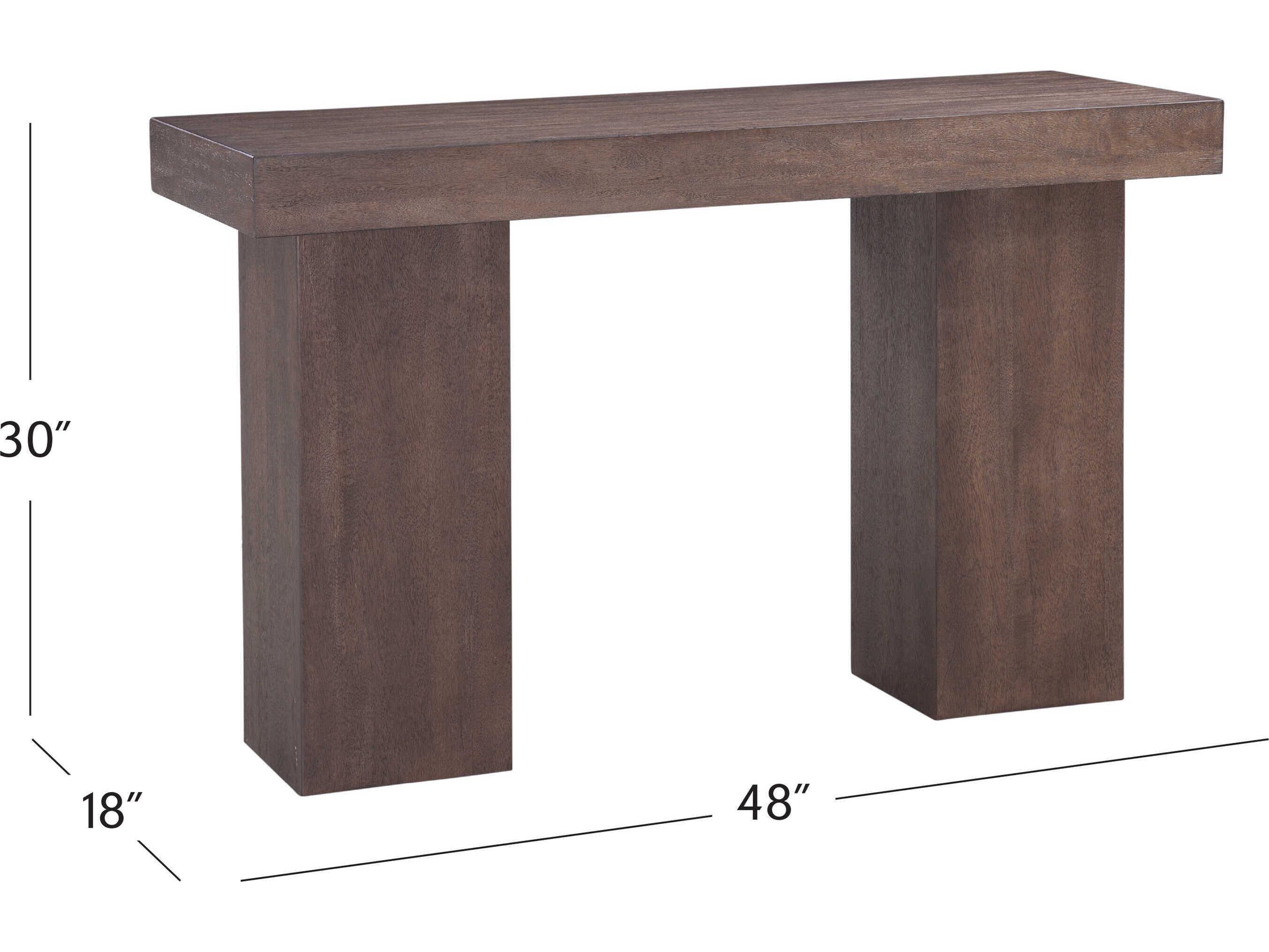 Bassett Mirror Padula Brown Rectangular Wood Console Table