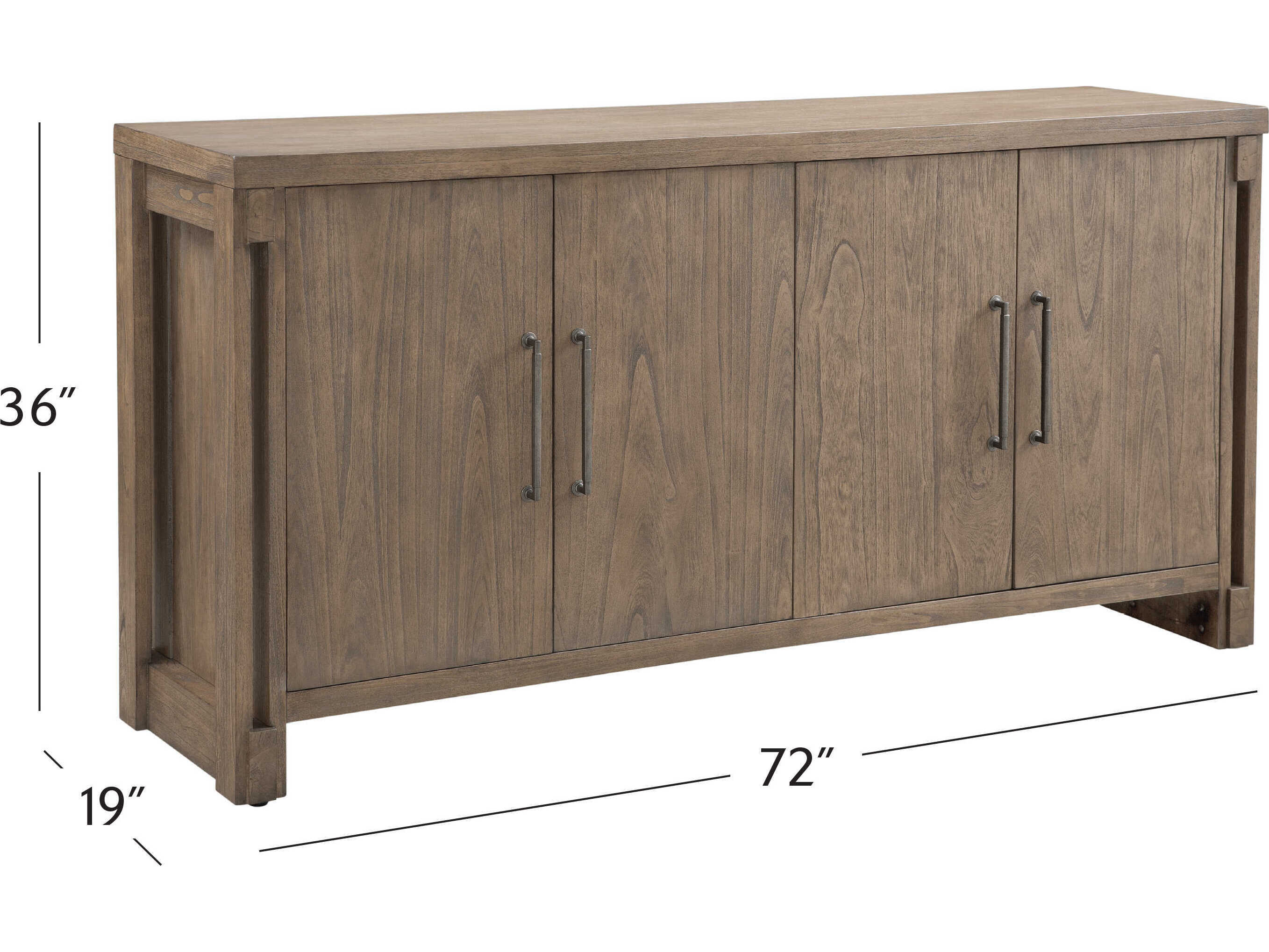 Bassett Mirror Mcguire 72" Mindi Wood Gray Sideboard
