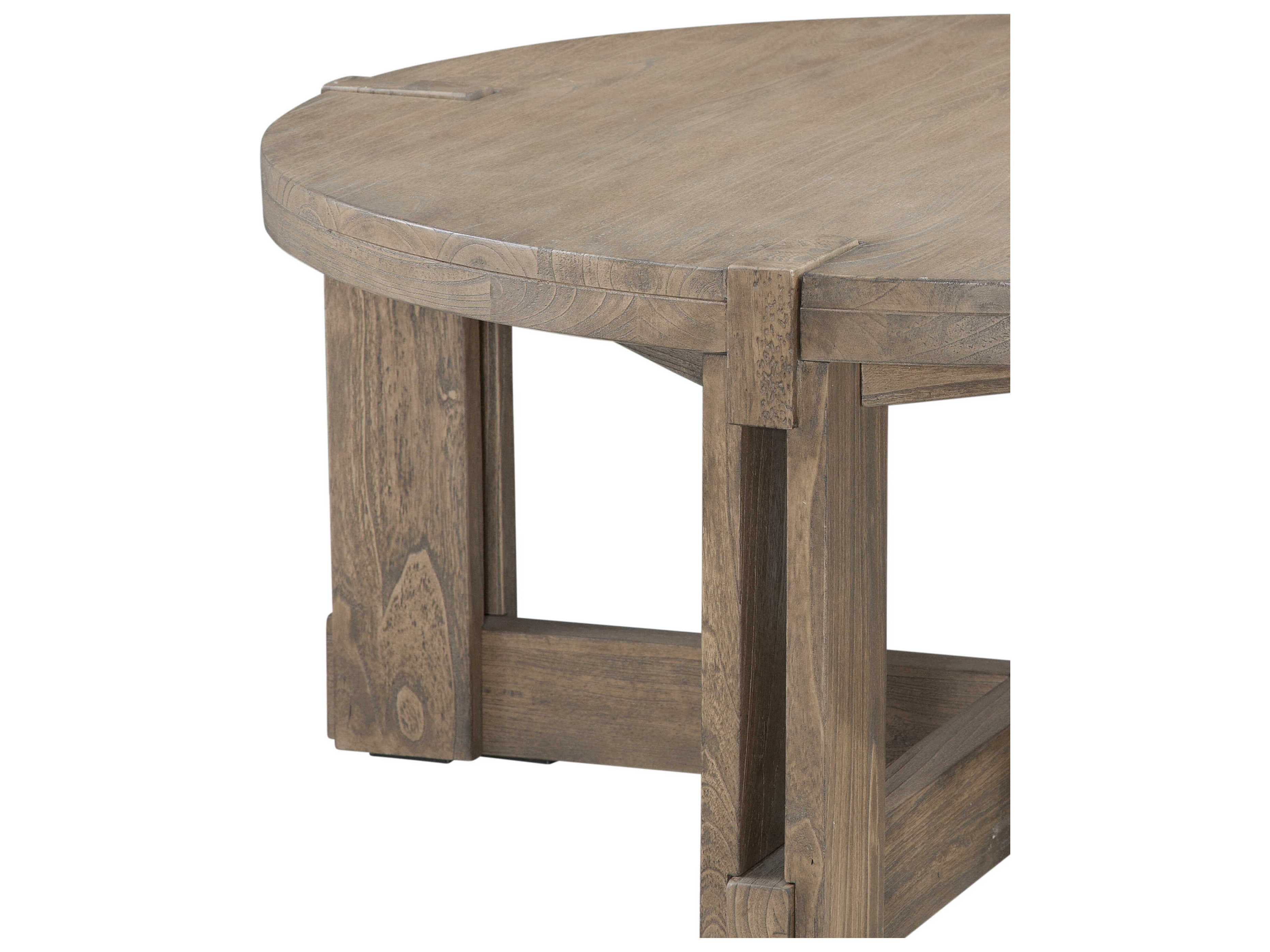 Bassett Mirror Mcguire Round Wood Gray Coffee Table