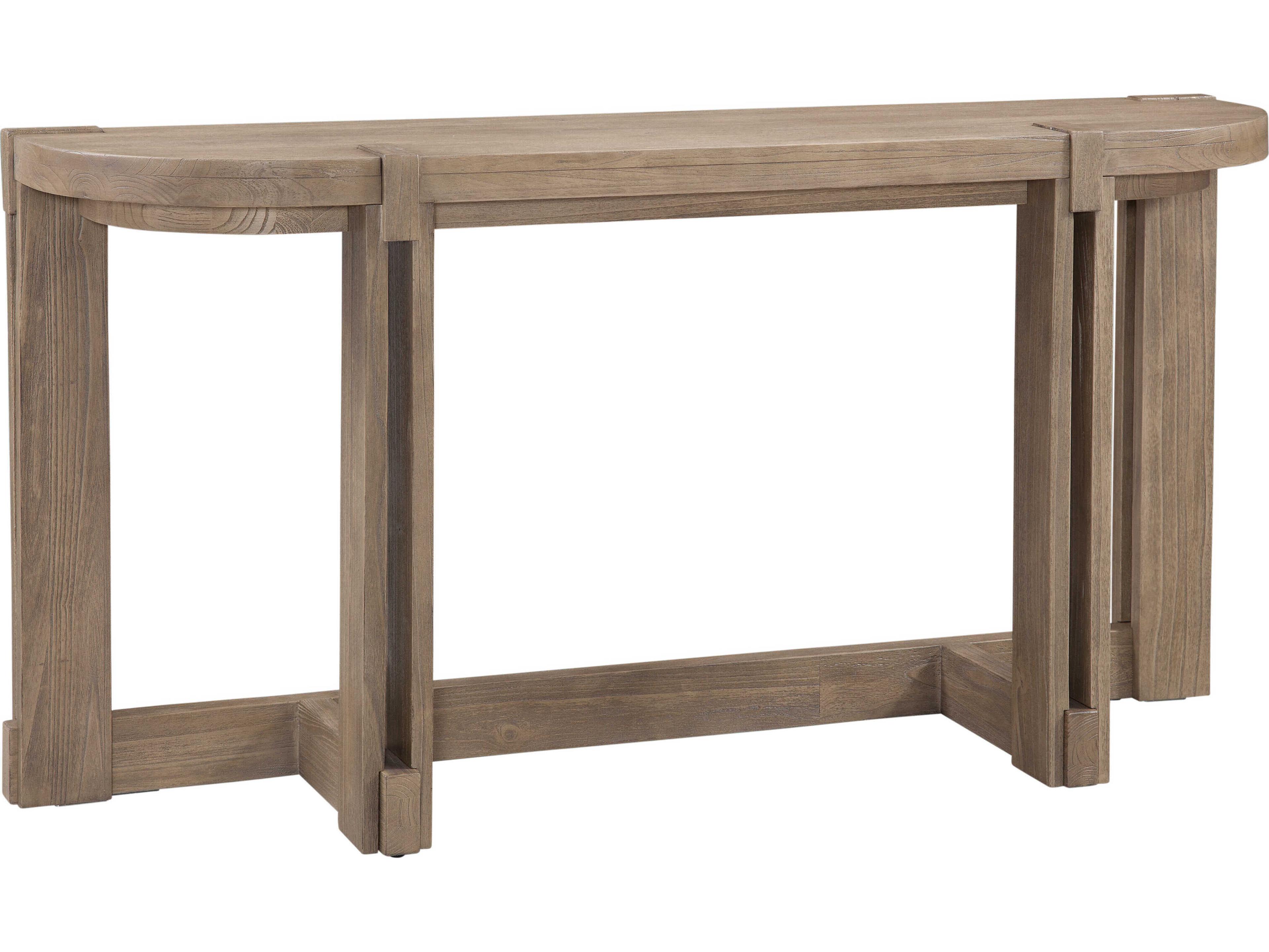 Bassett Mirror Mcguire Demilune Wood Gray Console Table