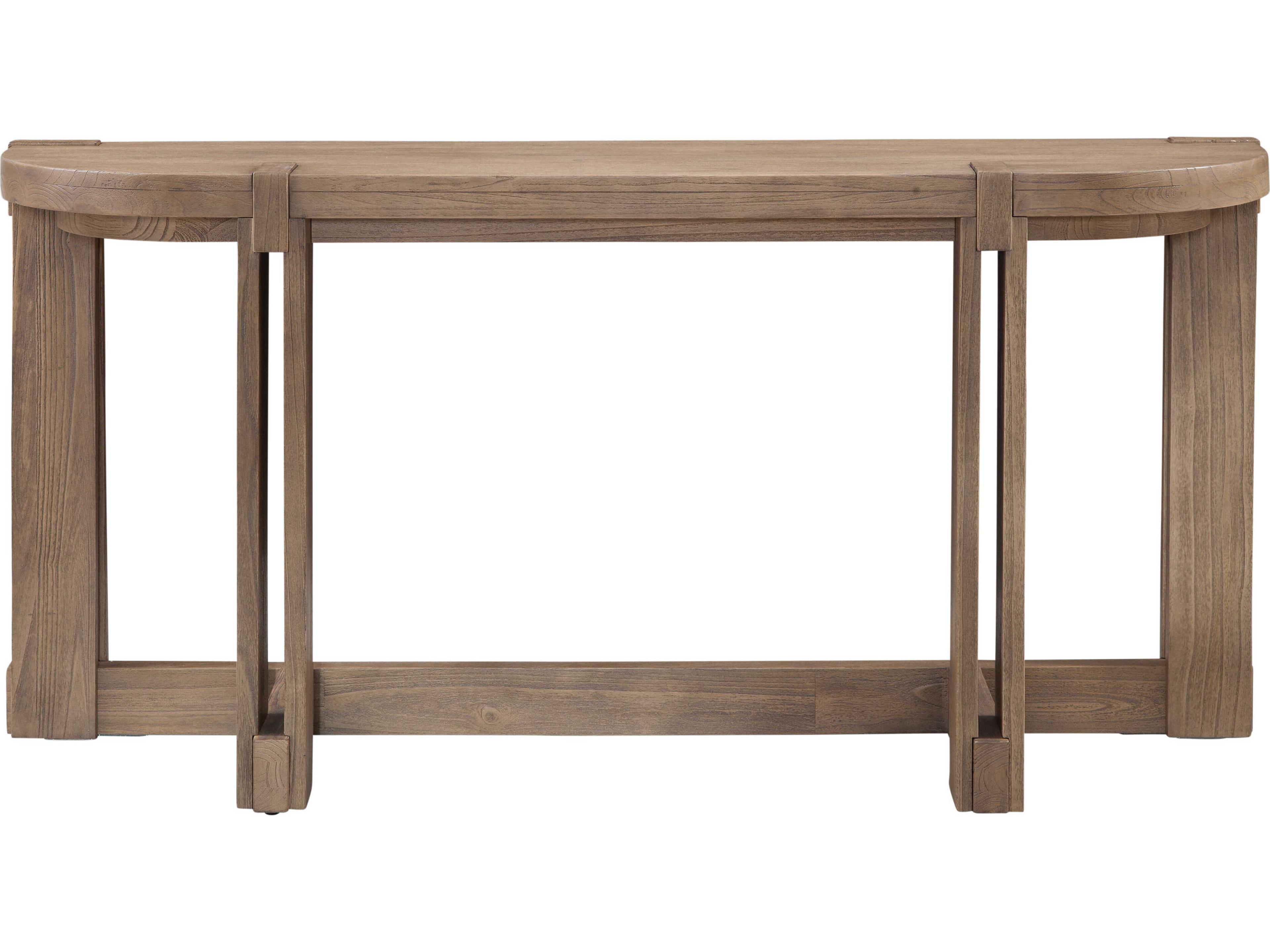 Bassett Mirror Mcguire Demilune Wood Gray Console Table