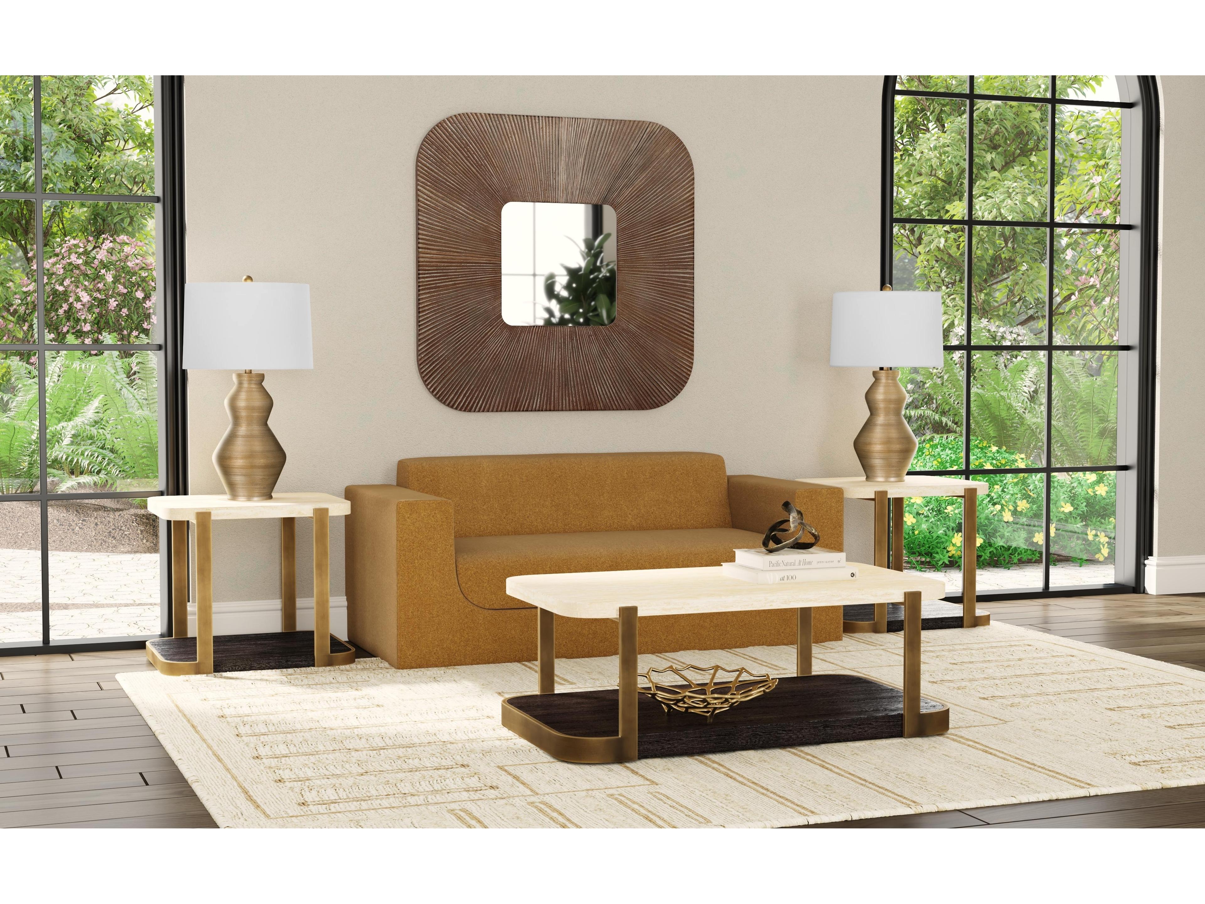 Bassett Mirror Avalon Rectangular Stone Coffee Table