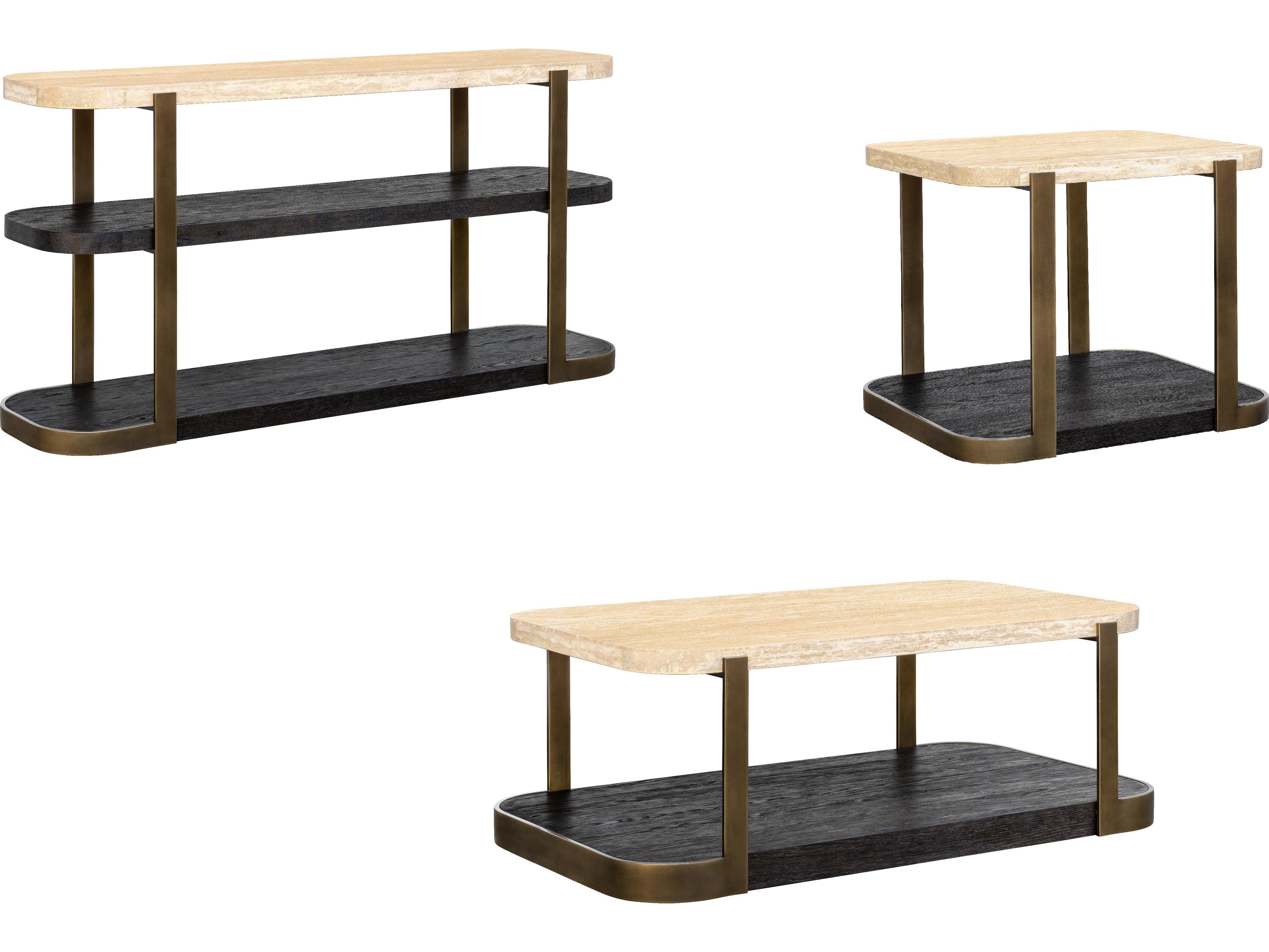 Bassett Mirror Avalon Rectangular Stone Console Table