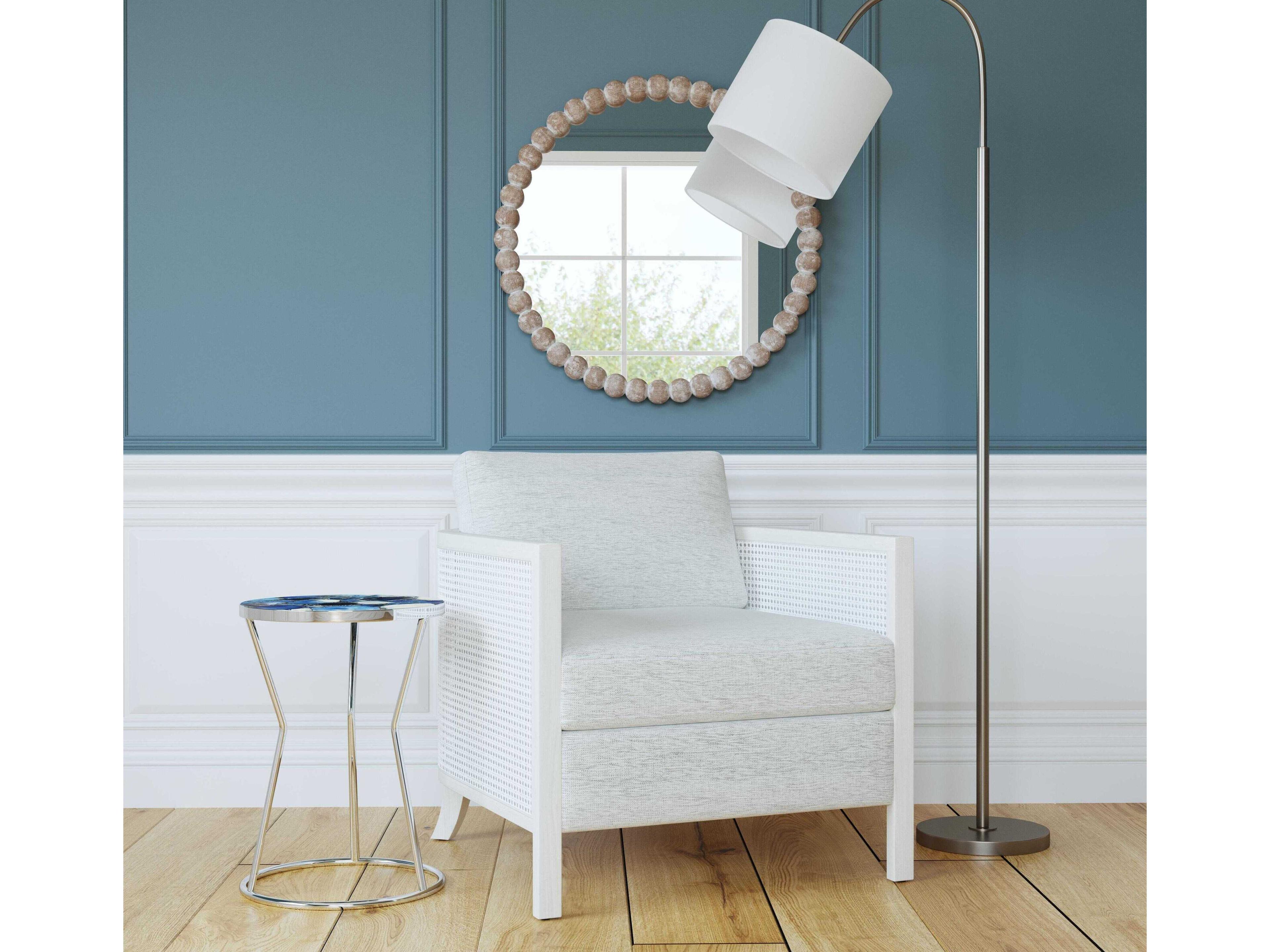 Bassett Mirror Mylo White Fabric Accent Chair