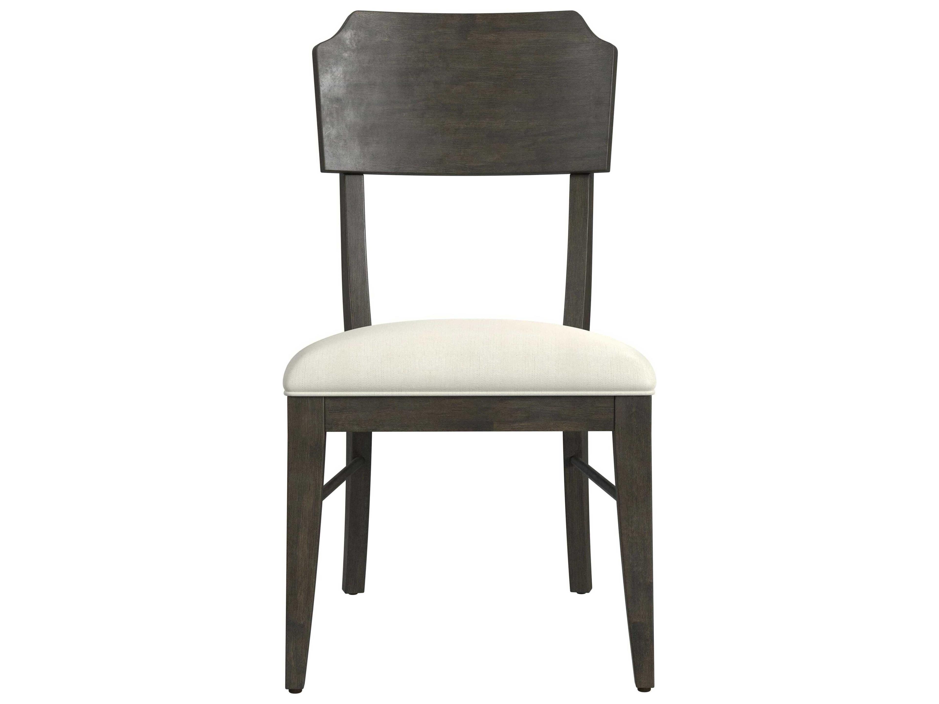 Bassett Mirror Kellan Rubberwood Gray Upholstered Side Dining Chair Set of 2