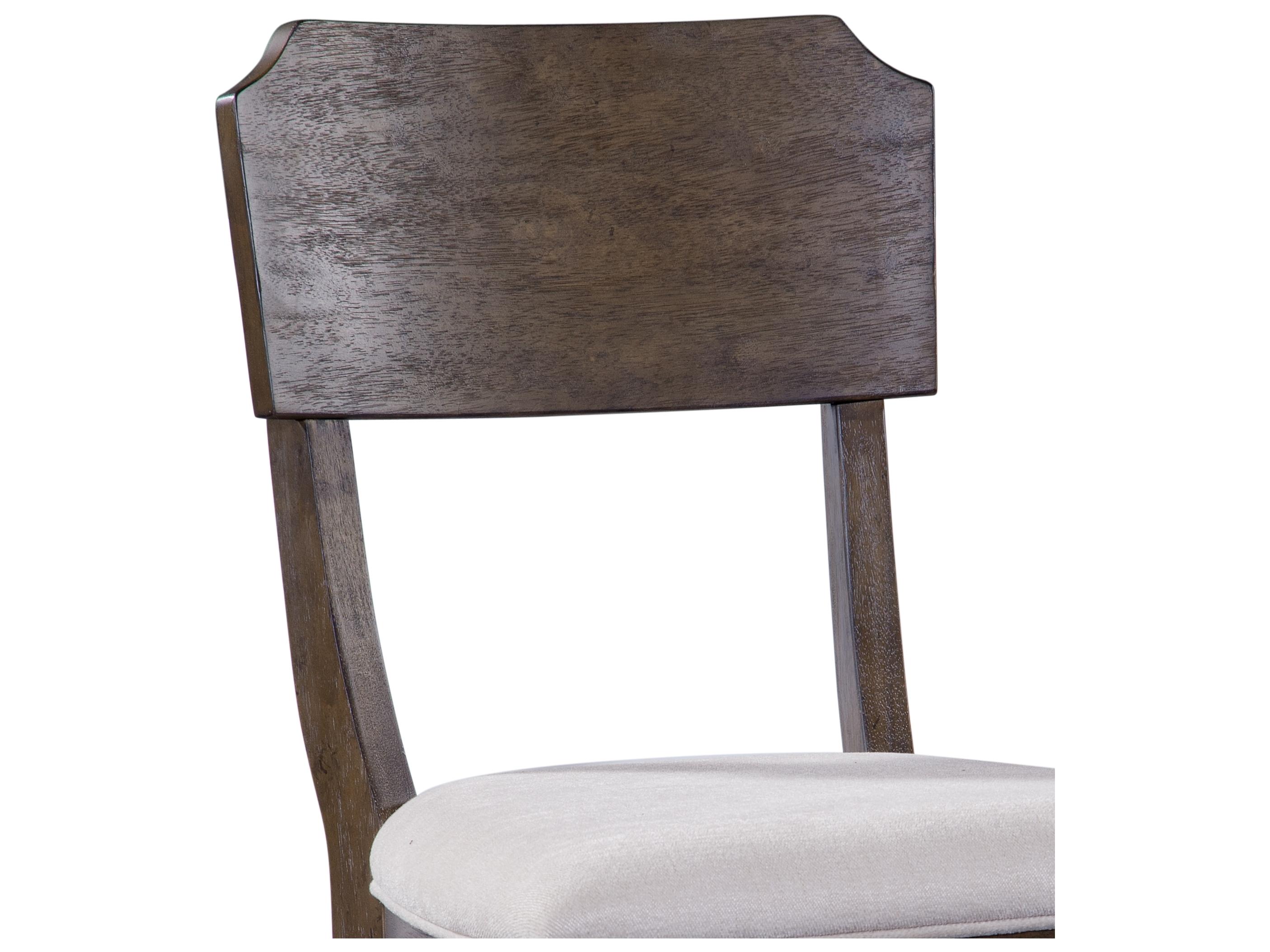 Bassett Mirror Kellan Rubberwood Gray Upholstered Side Dining Chair Set of 2