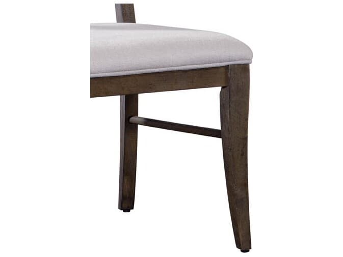 Bassett Mirror Kellan Rubberwood Gray Upholstered Side Dining Chair Set of 2