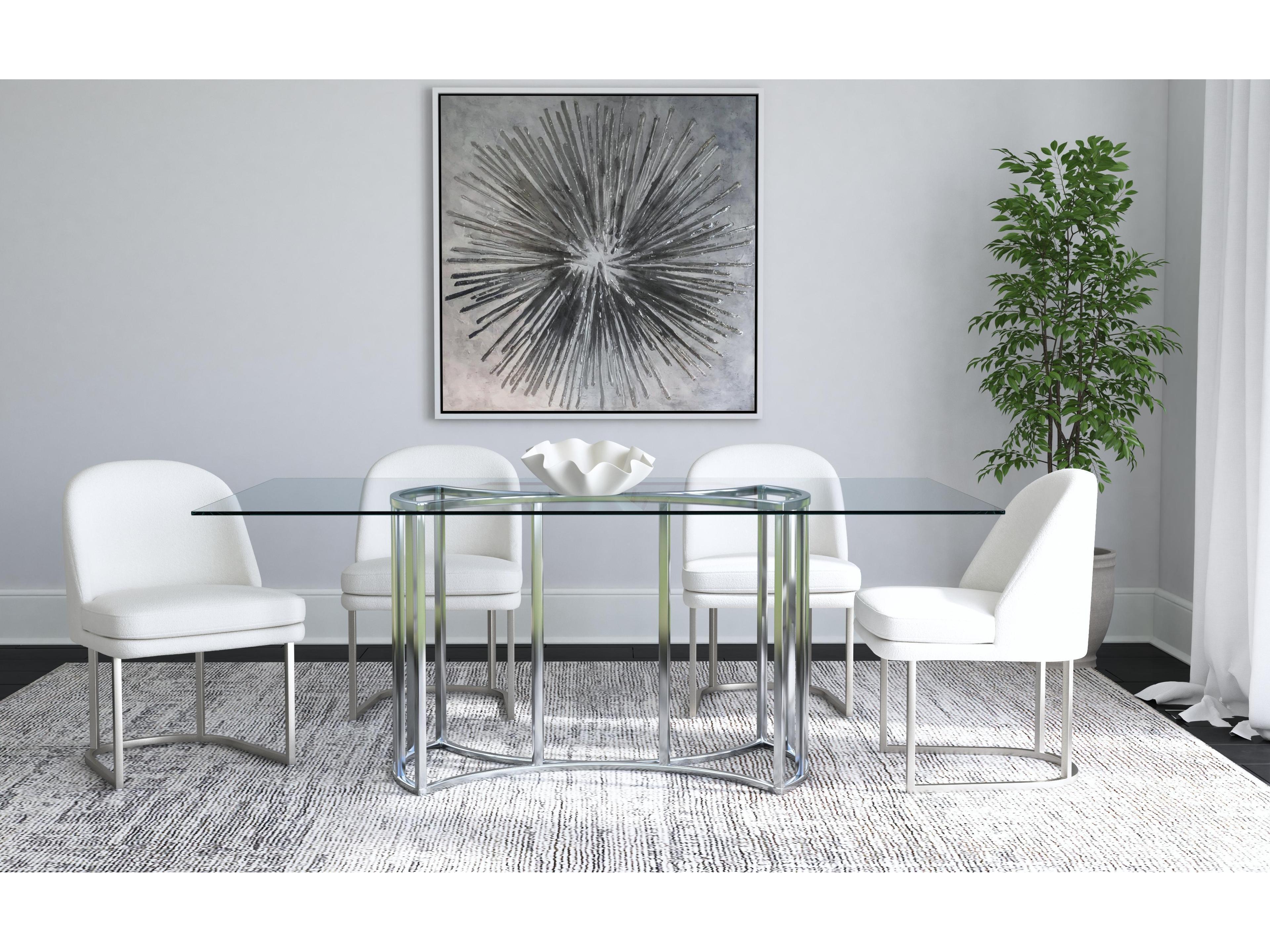 Bassett Mirror Pearl White Upholstered Side Dining Chair