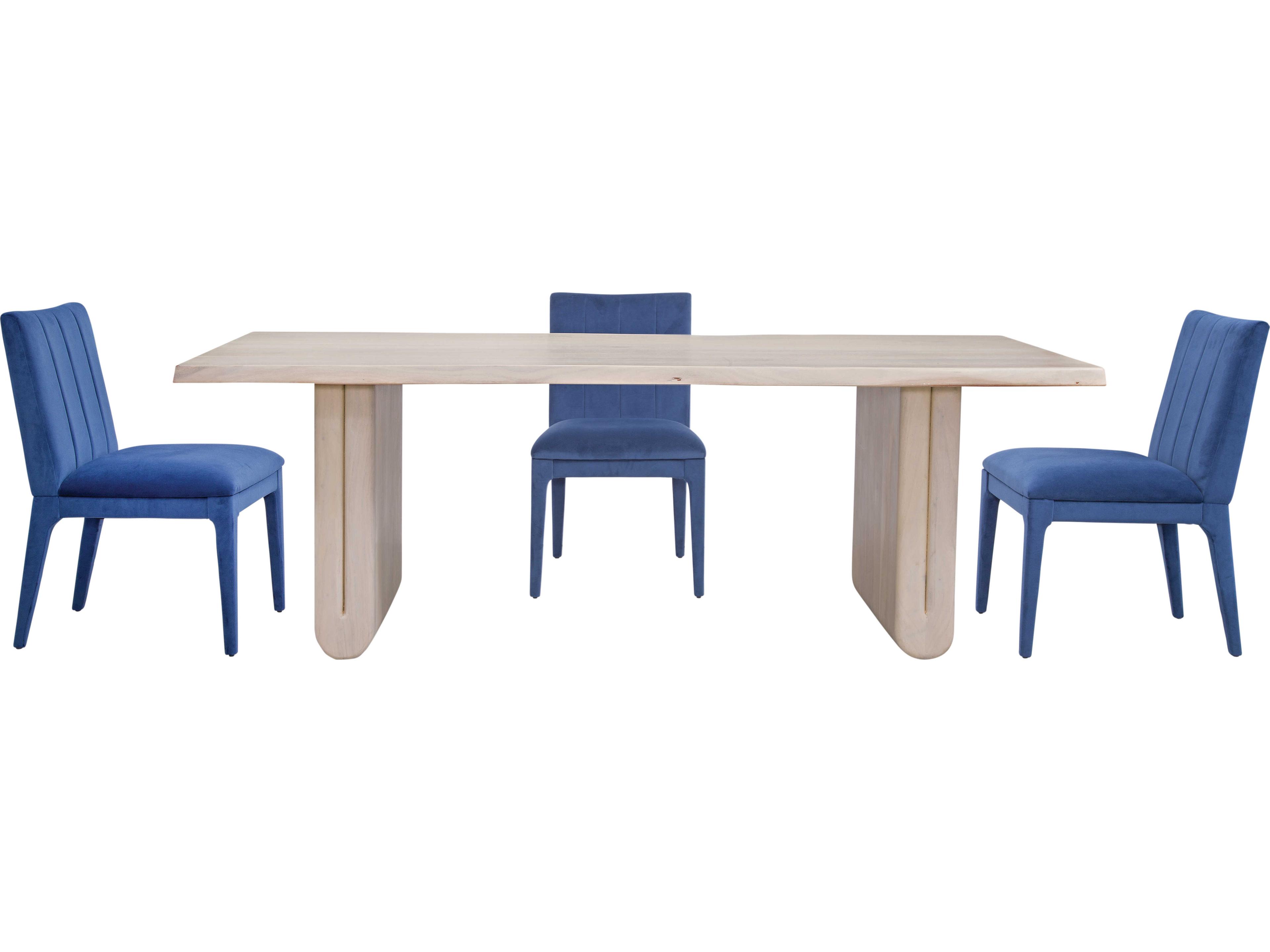 Bassett Mirror Brianne Hardwood Blue Side Dining Chair Set of 2