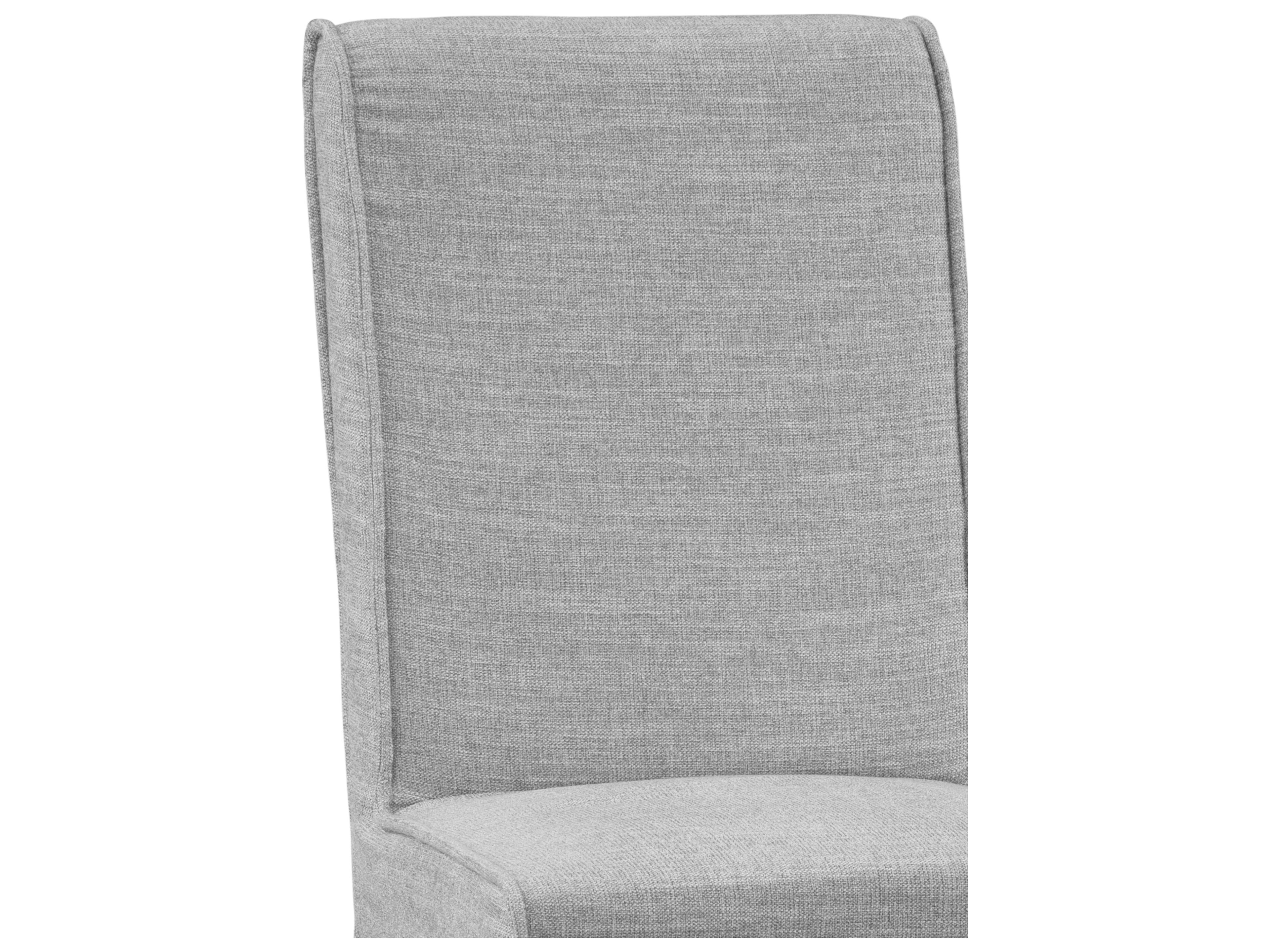Bassett Mirror Mackie Fabric Rubberwood Gray Upholstered Side Dining Chair Set of 2