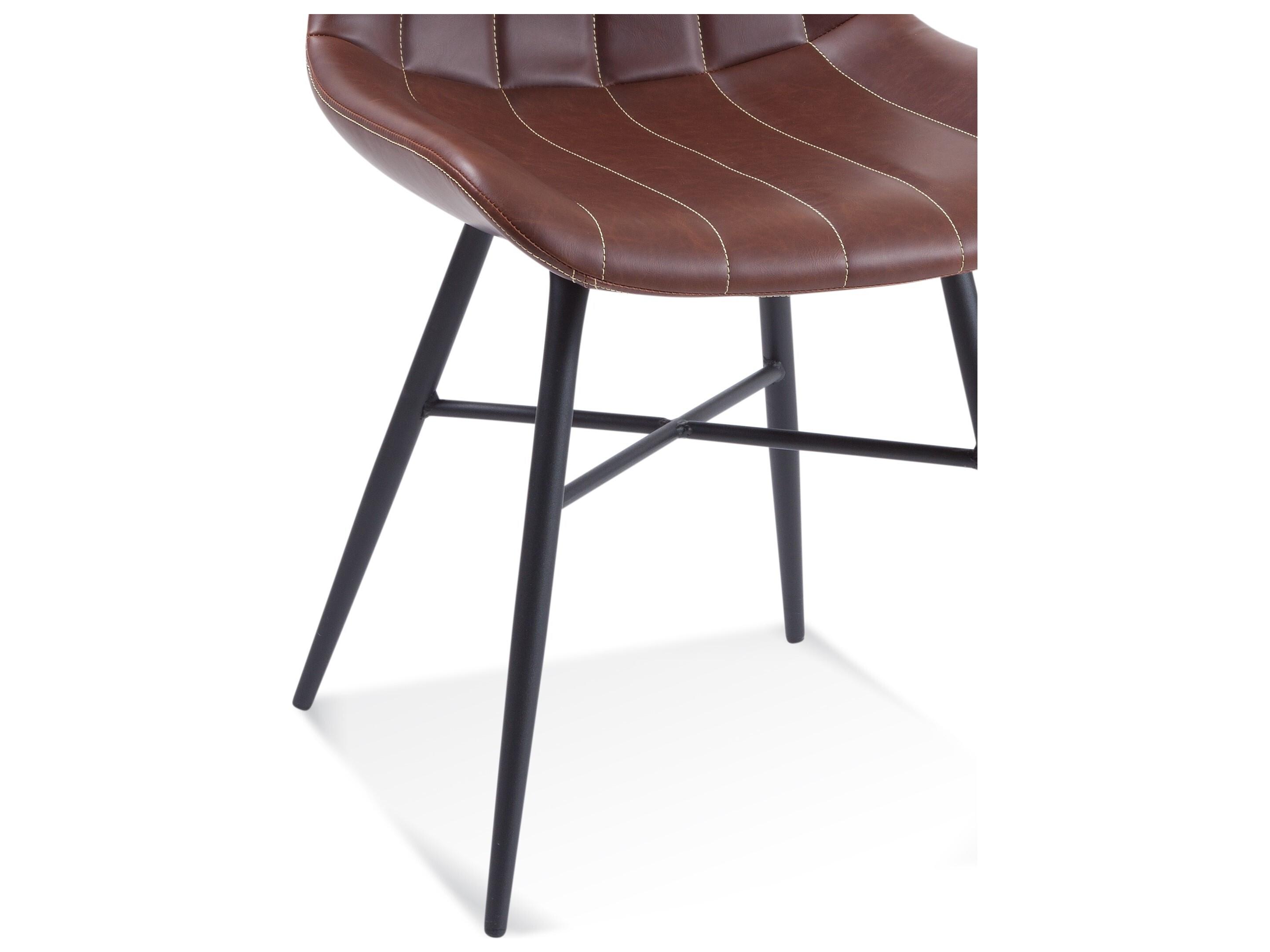 Bassett Mirror Brown Faux Leather Armless Dining Chair
