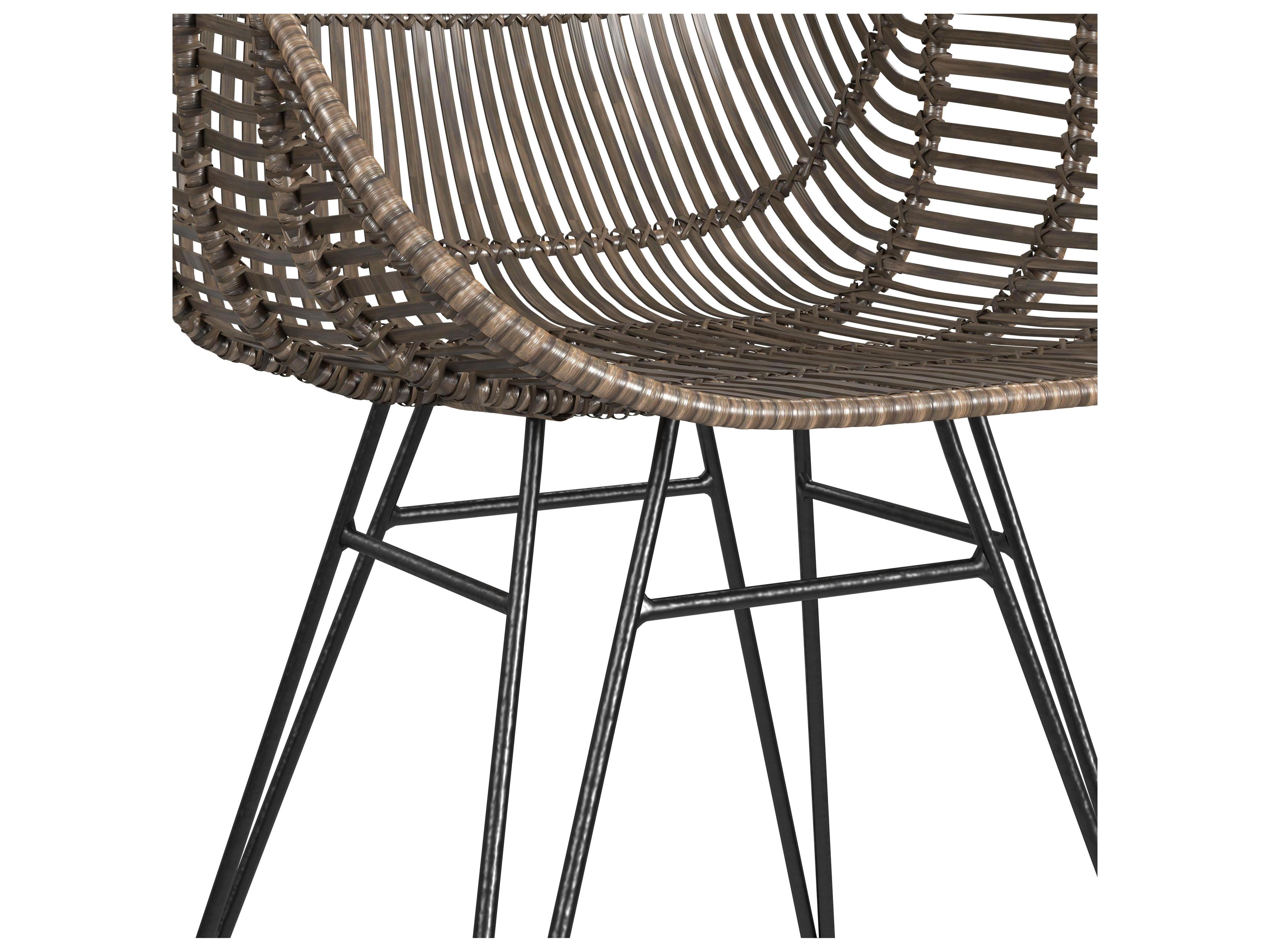 Bassett Mirror Ryanne Rattan Brown Arm Dining Chair