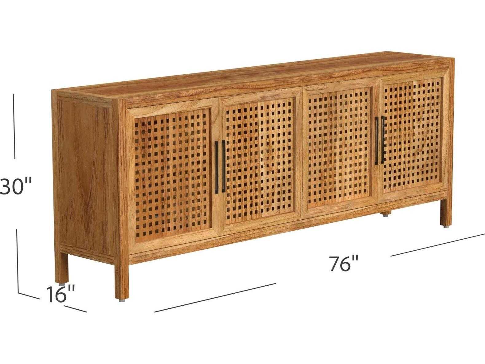 Bassett Mirror Pentak 76" Mango Wood Natural Sideboard