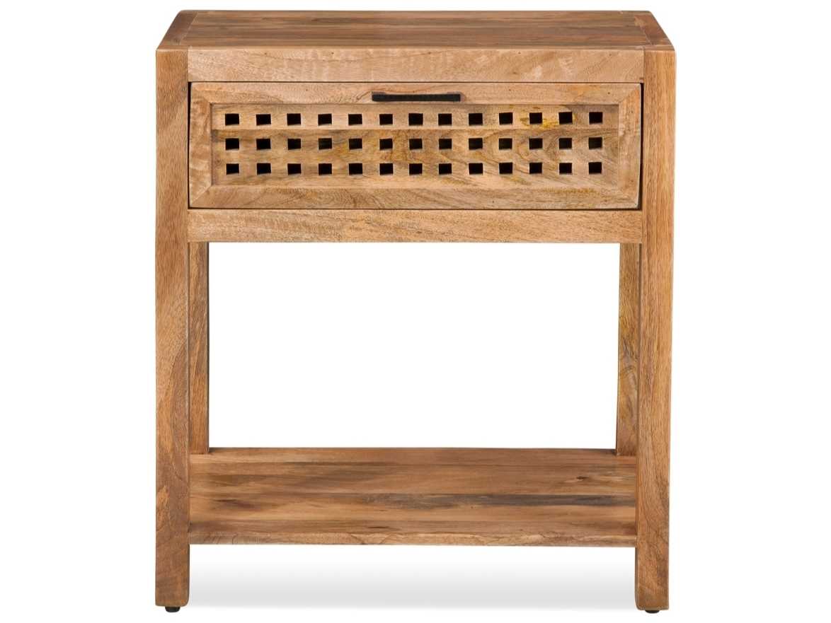 Bassett Mirror Pentak Chairrside Rectangular Wood Natural End Table