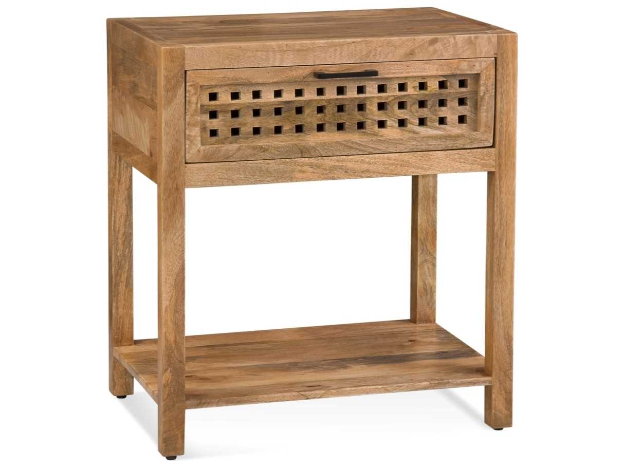Bassett Mirror Pentak Chairrside Rectangular Wood Natural End Table