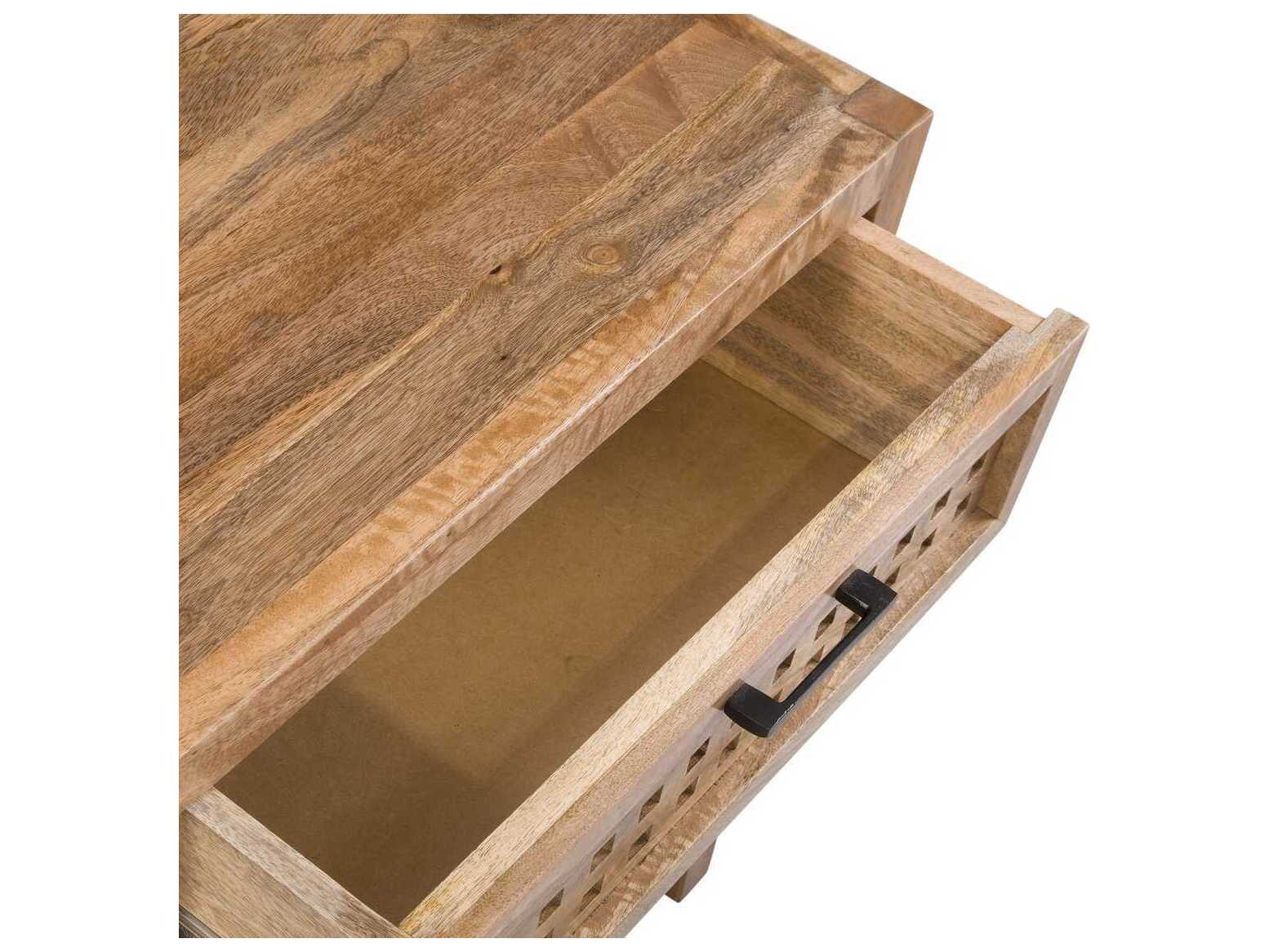 Bassett Mirror Pentak Rectangular Wood Natural Mango Consolee Table