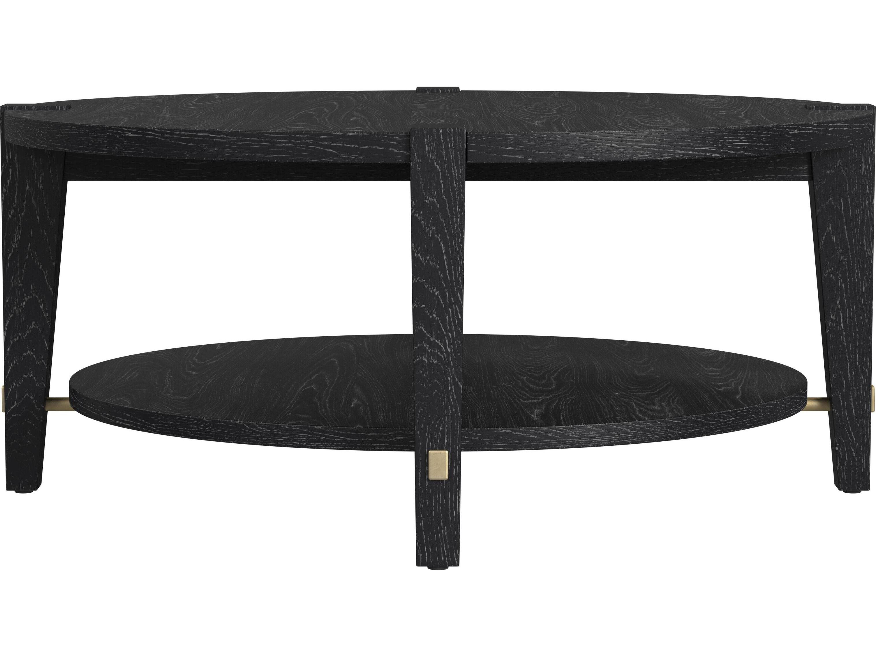 Bassett Mirror Whitfield Round Wood Black Cocktail Table