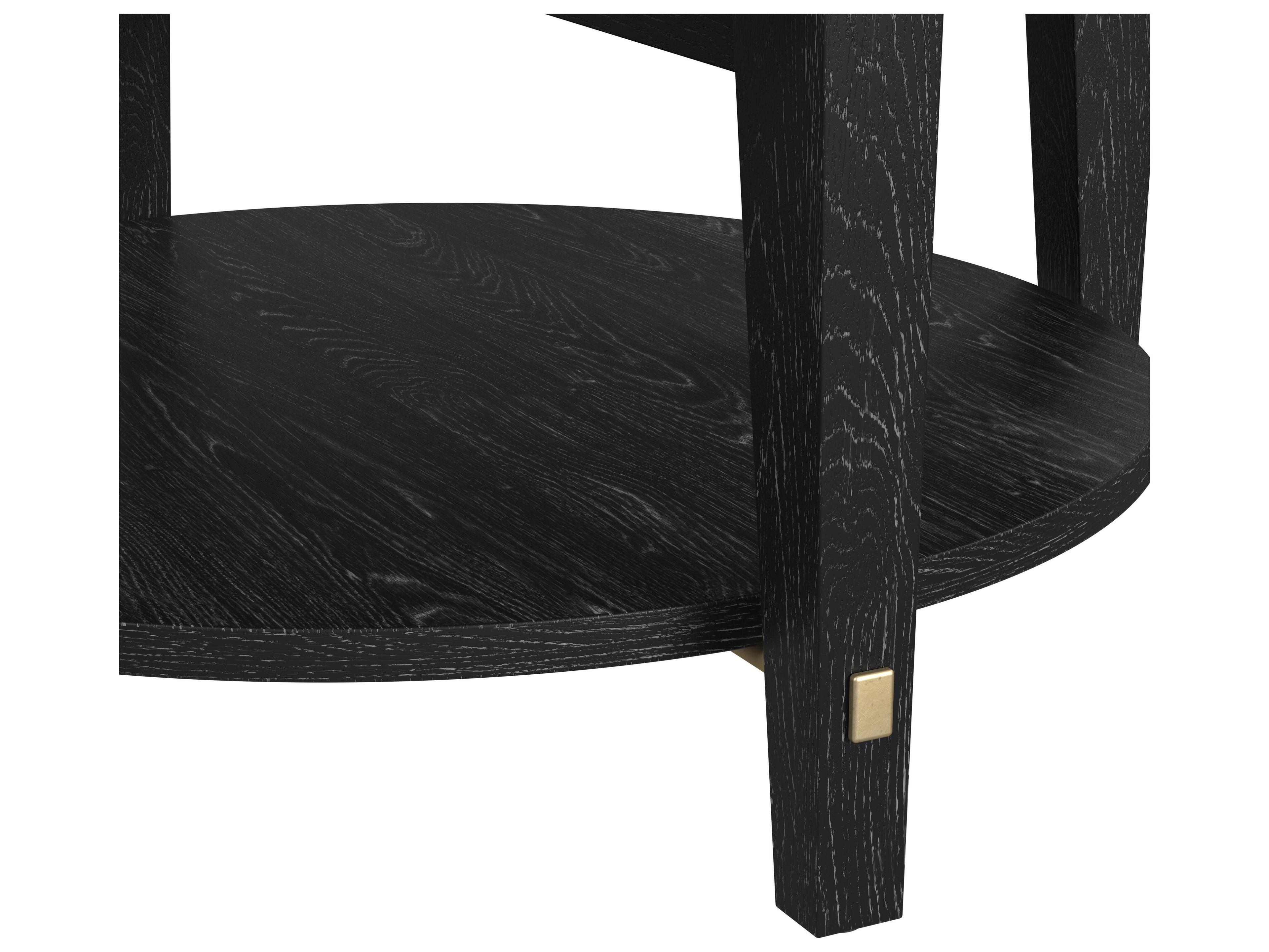 Bassett Mirror Whitfield Round Wood Black Cocktail Table