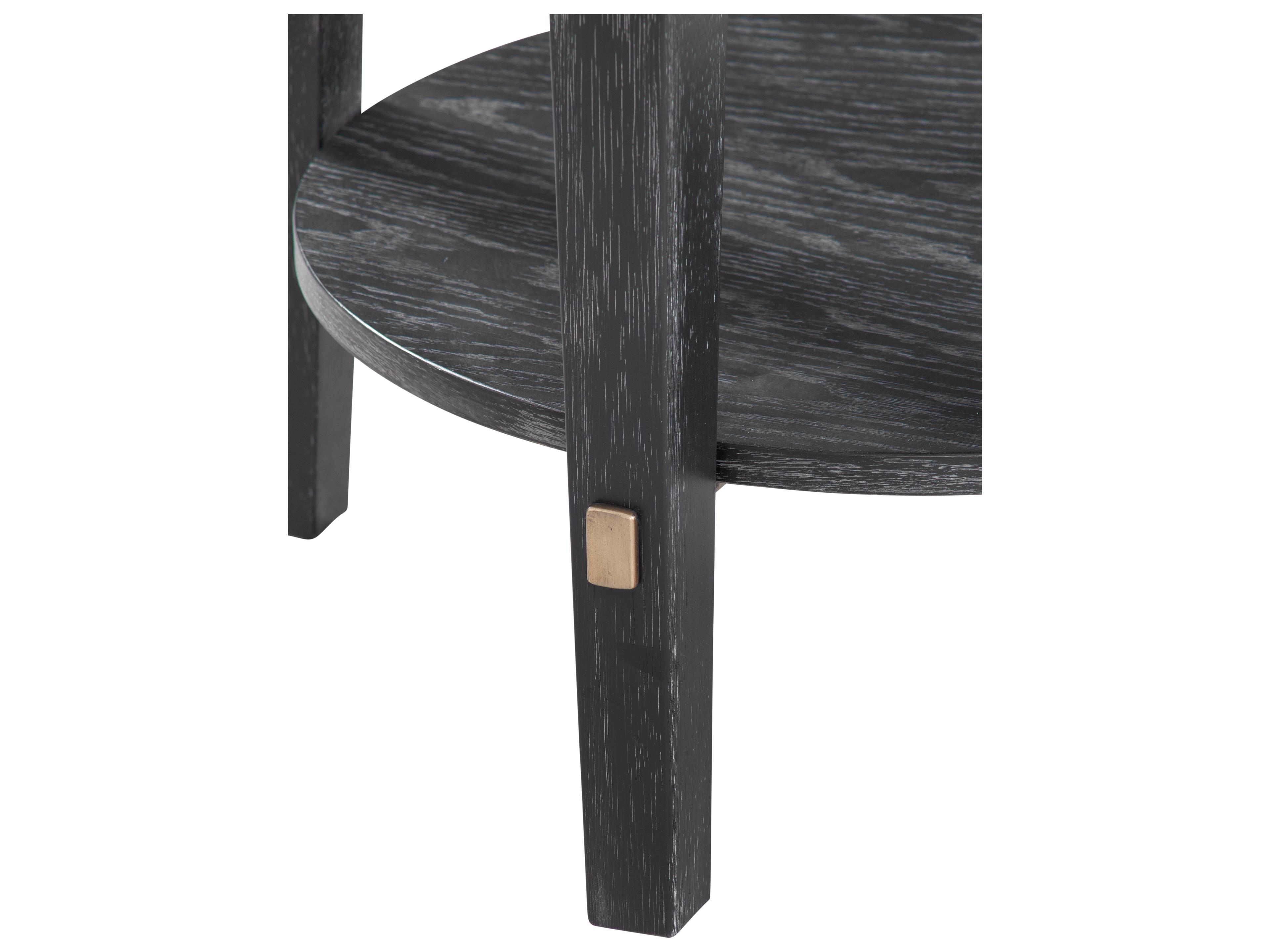 Bassett Mirror Whitfield Round Wood Black End Table