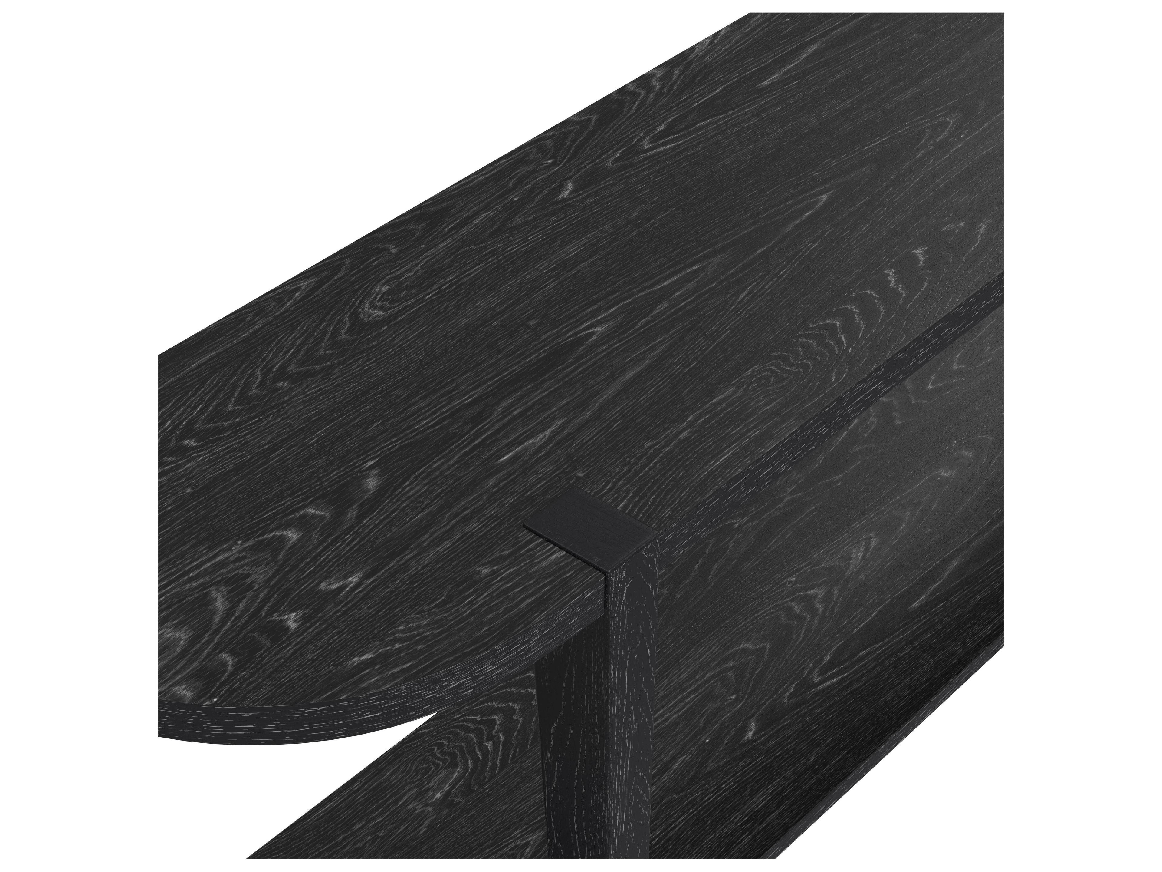 Bassett Mirror Whitfield Demilune Wood Black Consolee Table