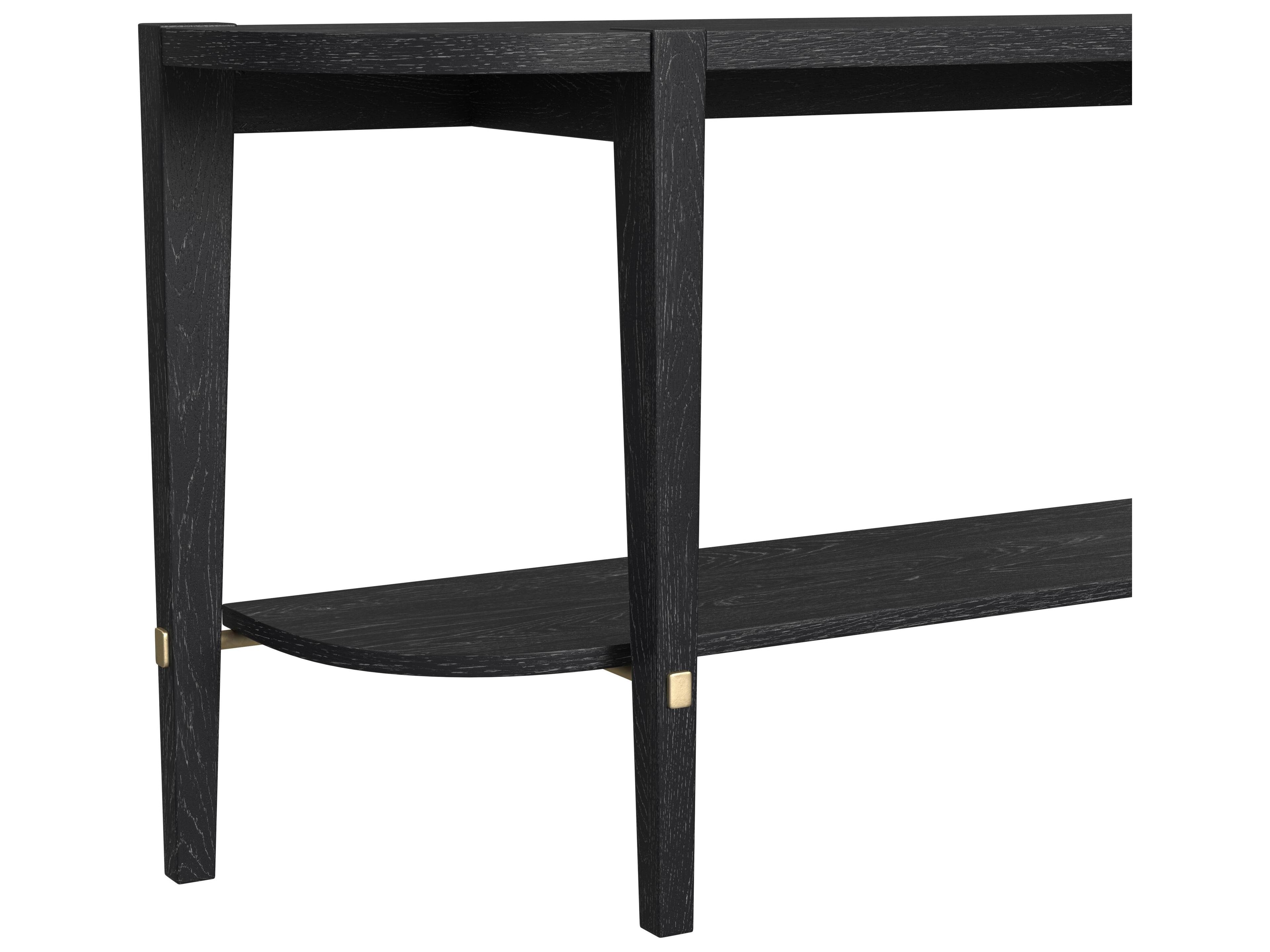 Bassett Mirror Whitfield Demilune Wood Black Consolee Table