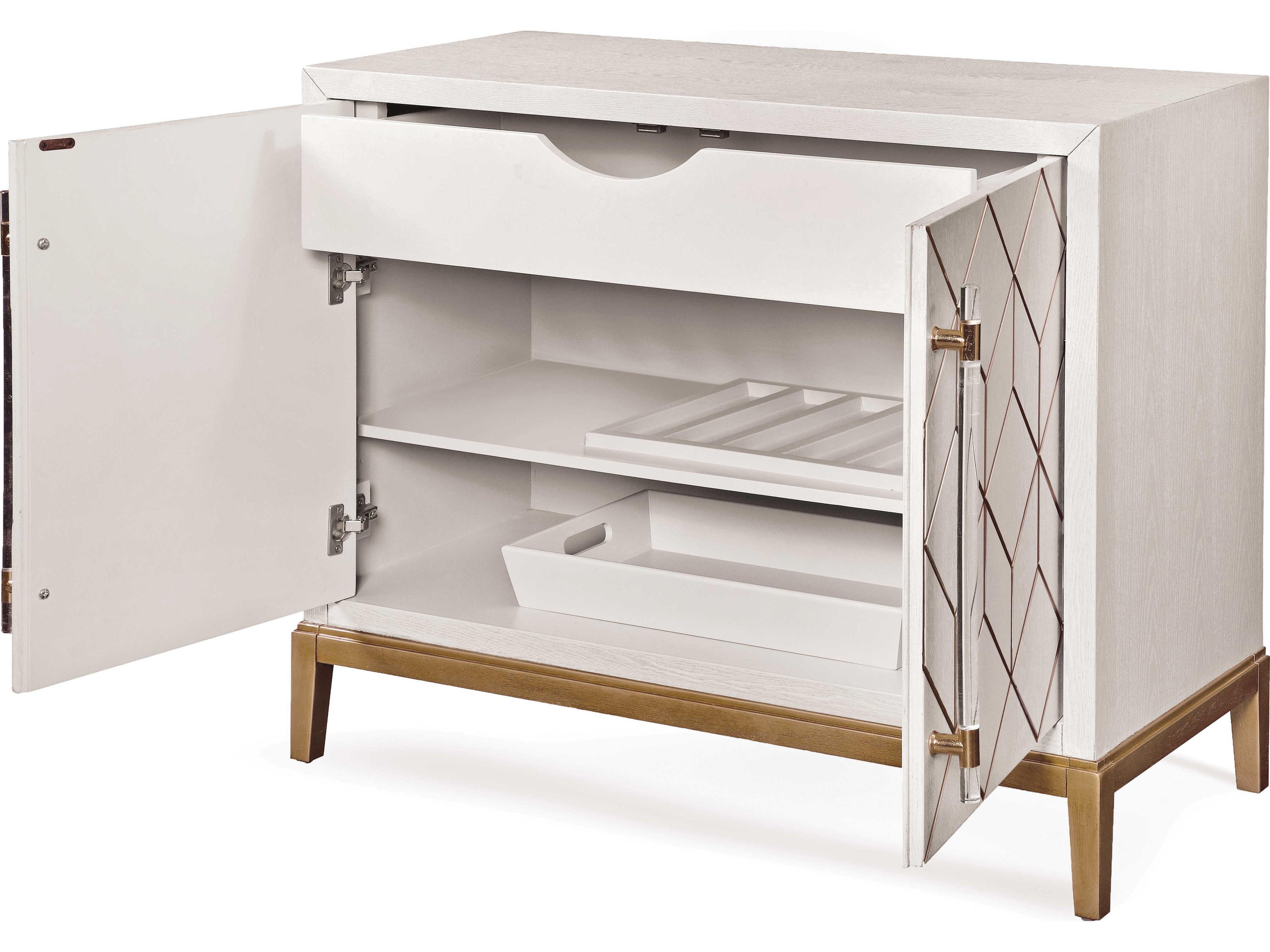 Bassett Mirror Gray Ash Wood Soft Graphite Wine Bar Cabine