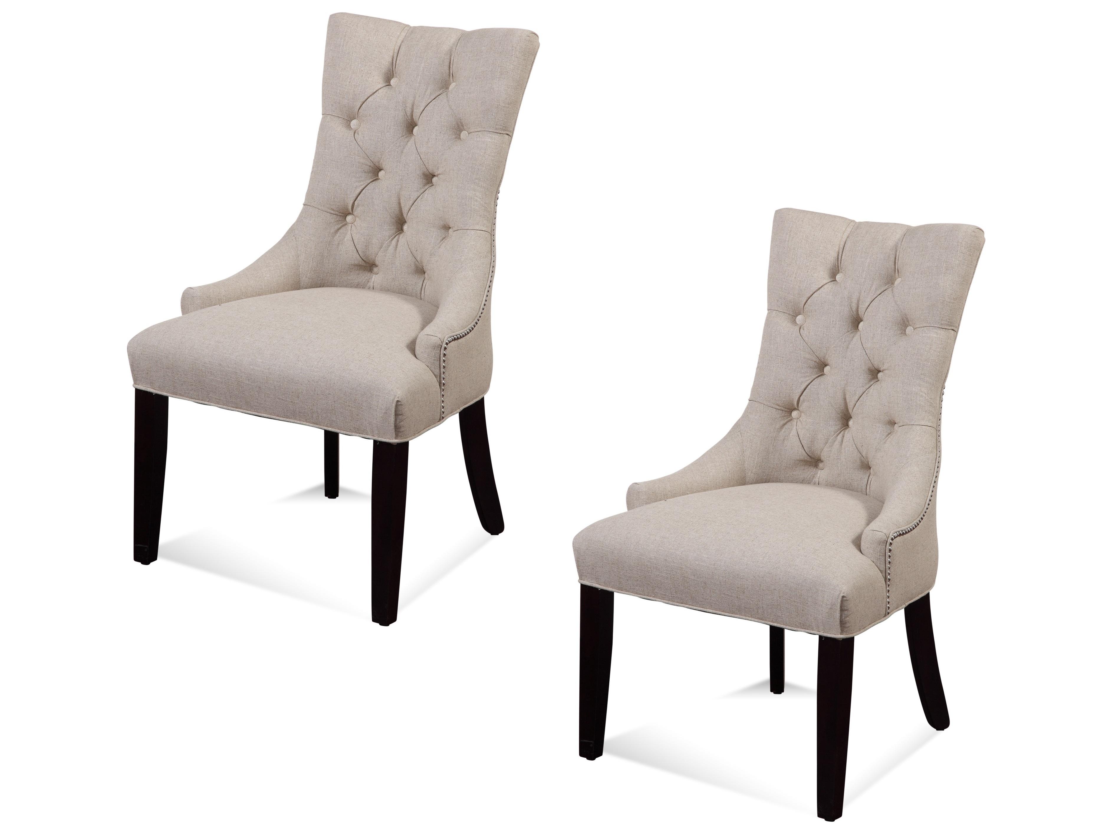 Bassett Mirror Fortnum Ii Hardwood White Upholstered Arm Dining Chair